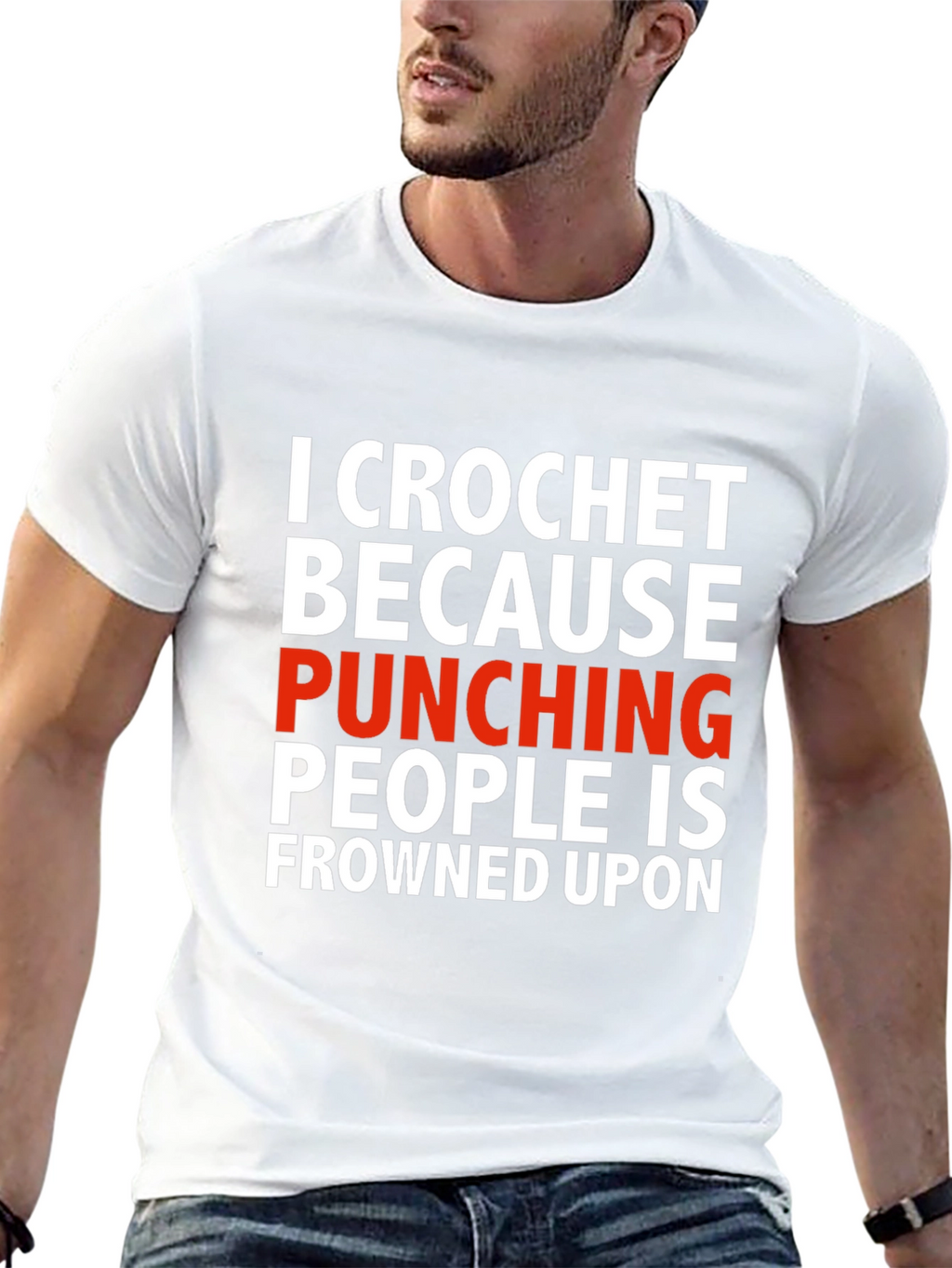 Crochet Because Punching People T-Shirt