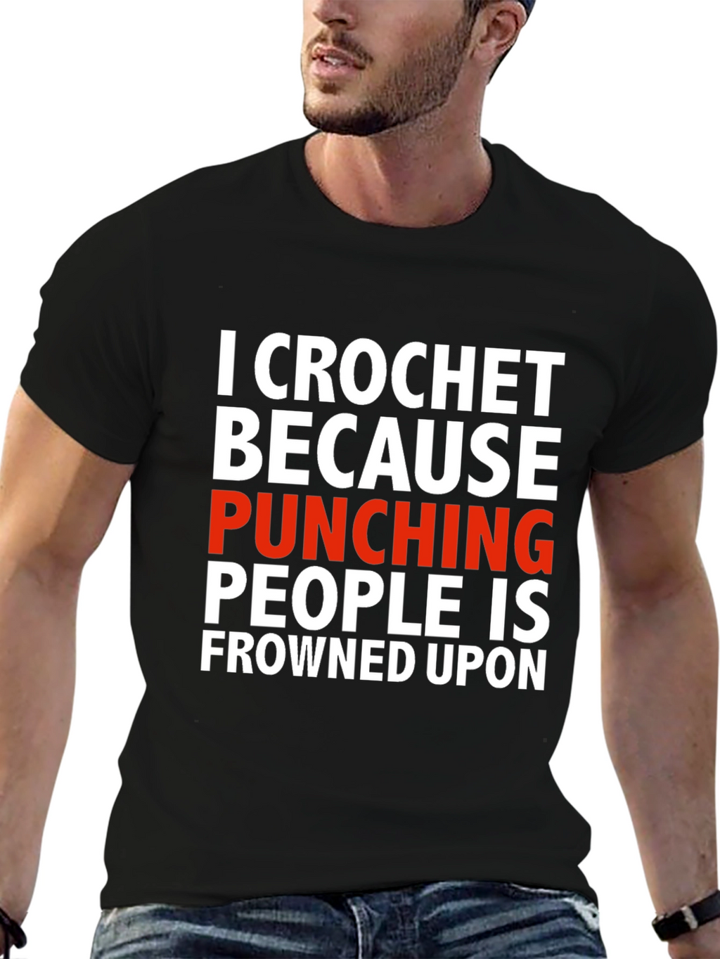 Crochet Because Punching People T-Shirt