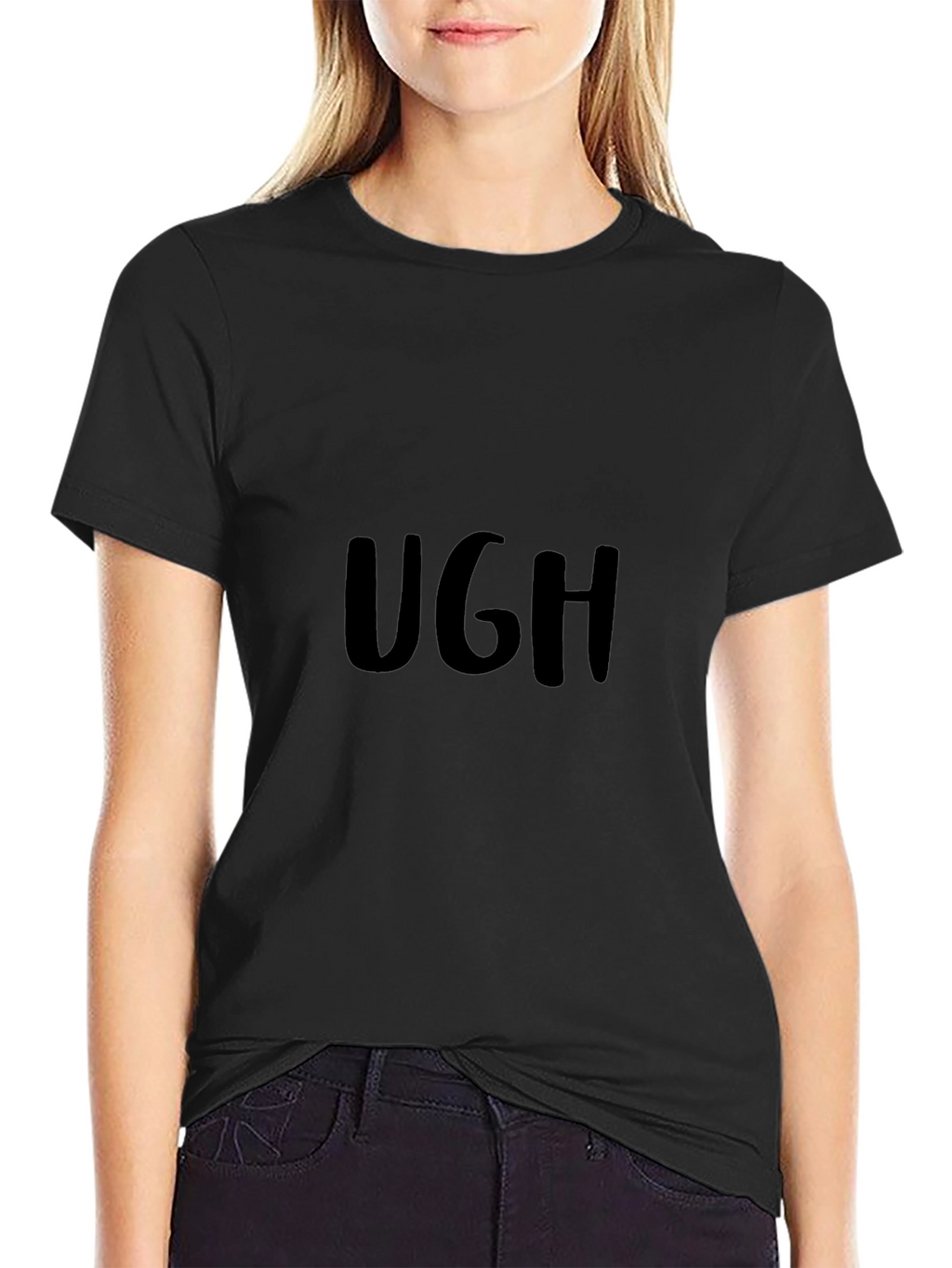Ugh Graphic Tee - Relaxed Fit Black T-Shirt