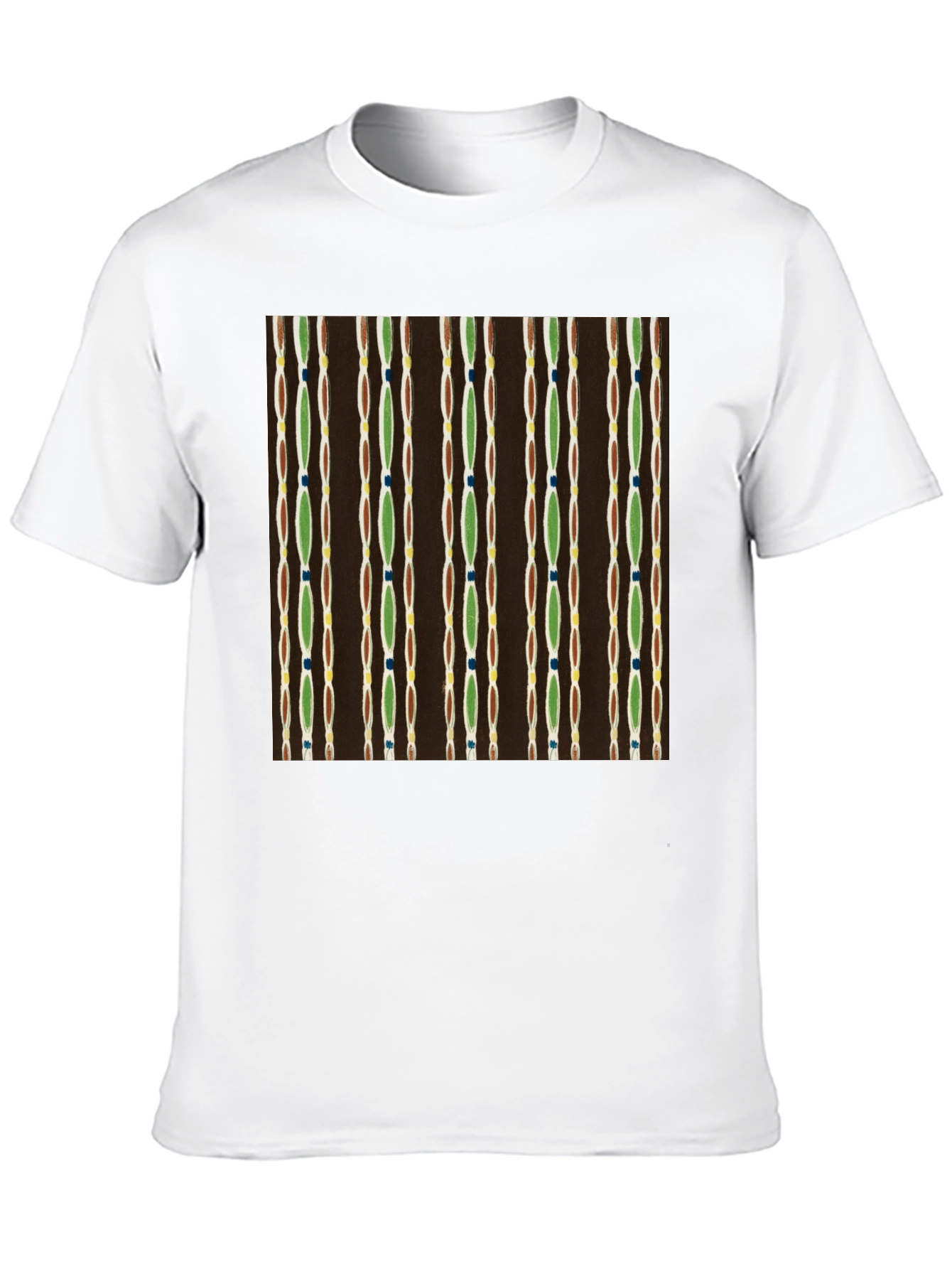Retro Pattern Black Cotton Tee