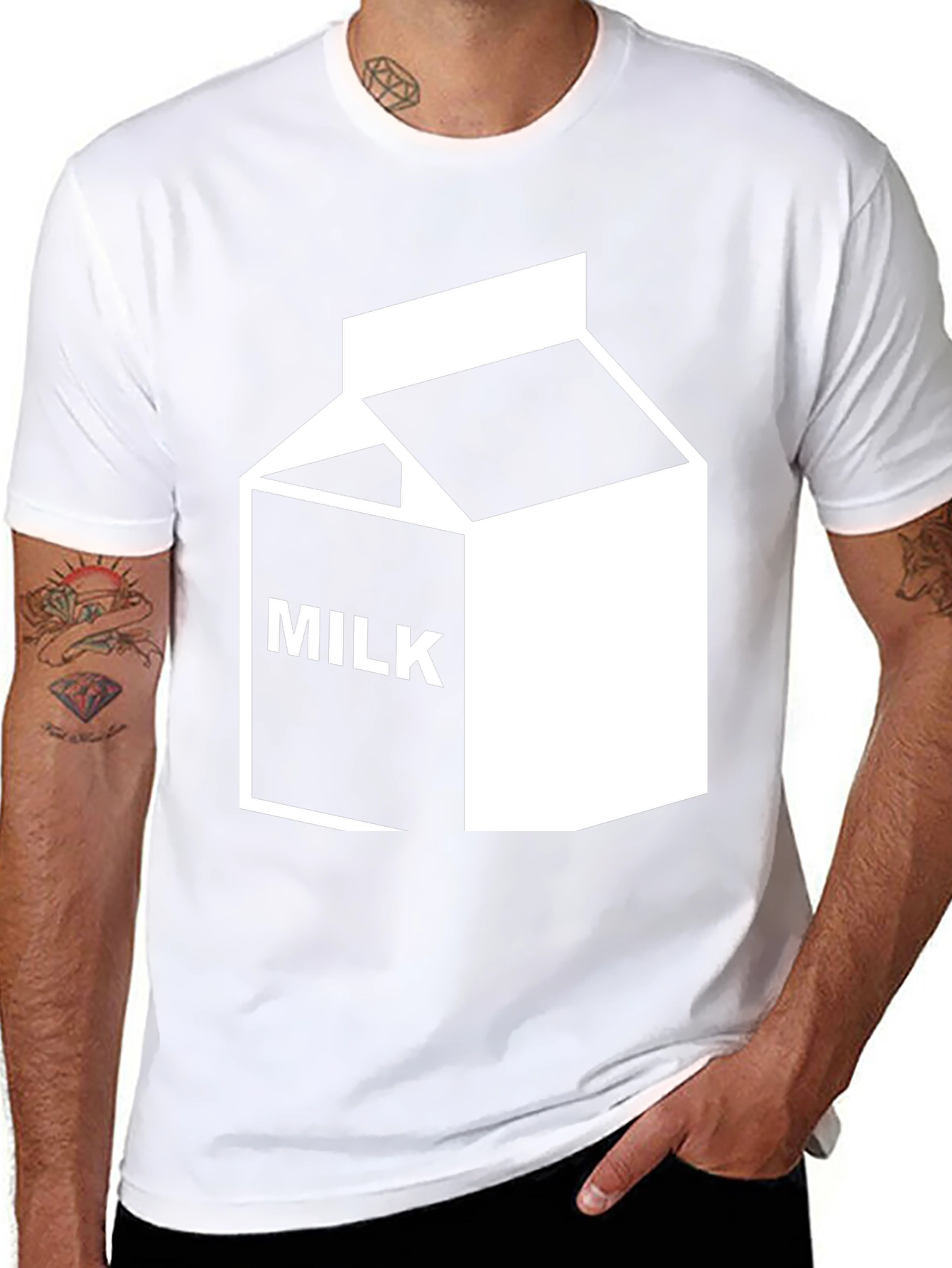 Black Milk Graphic Tee - Cool Cartoon Shirt