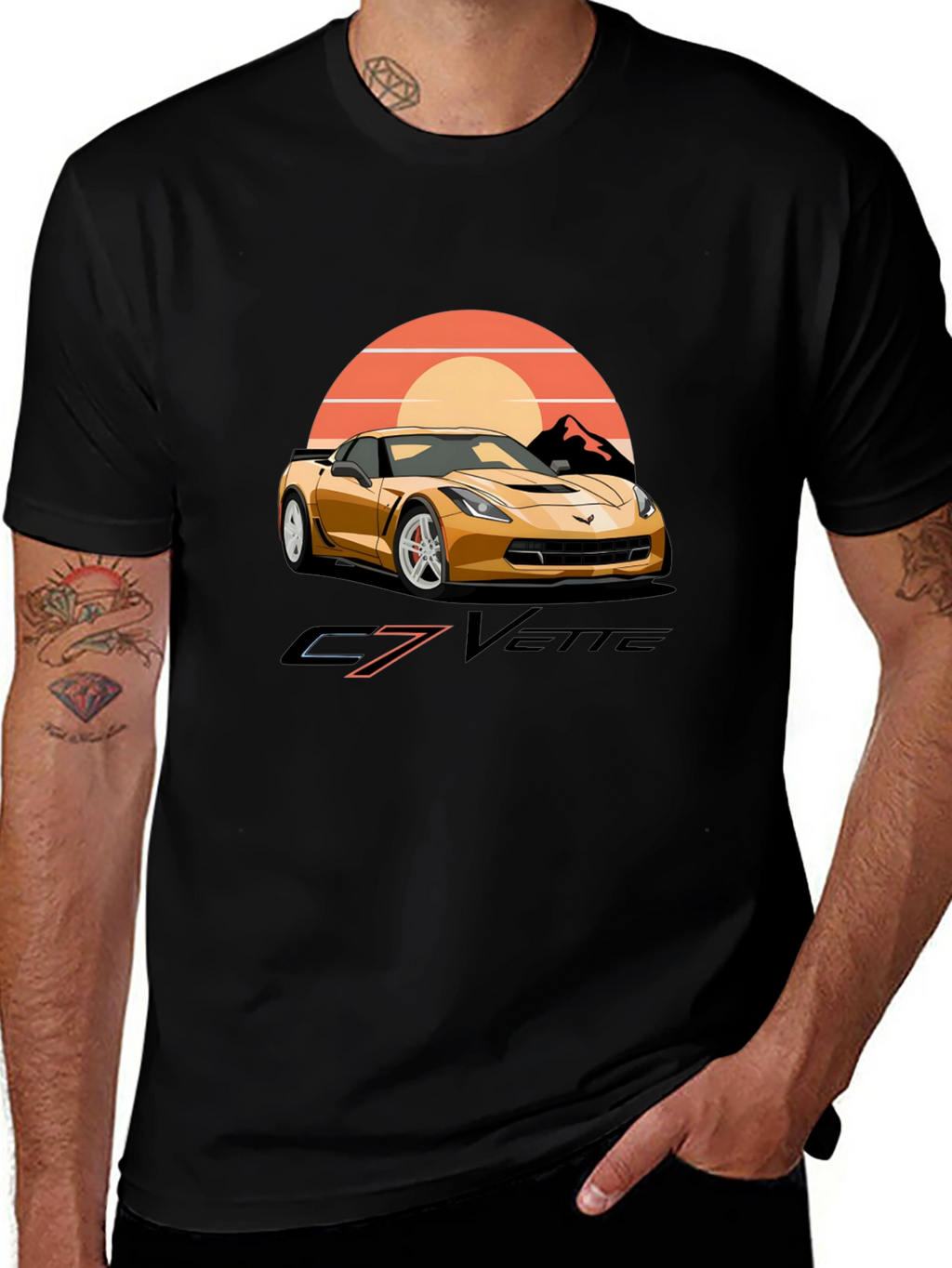 C7 Vette Graphic T-Shirt - Retro Car Design