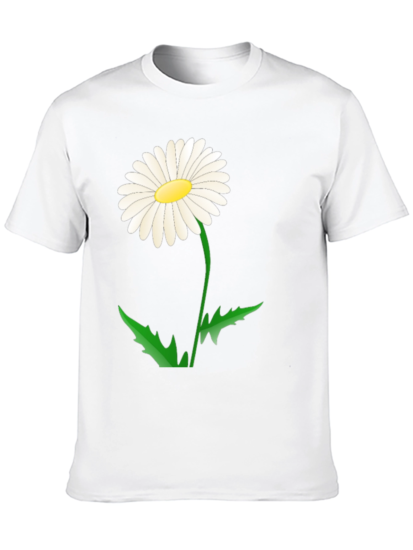 Daisy Flower Graphic Tee - Black Cotton Blend