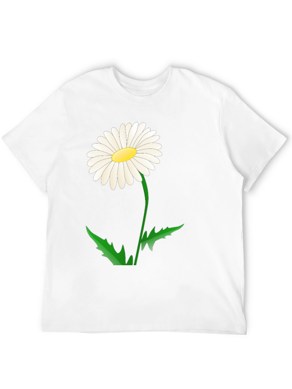 Daisy Flower Graphic Tee - Black Cotton Blend