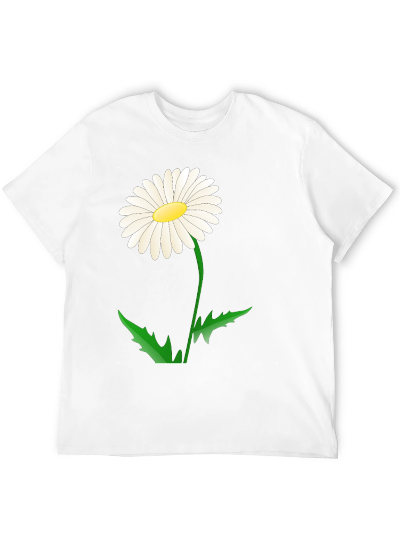 Daisy Flower Graphic Tee - Black Cotton Blend