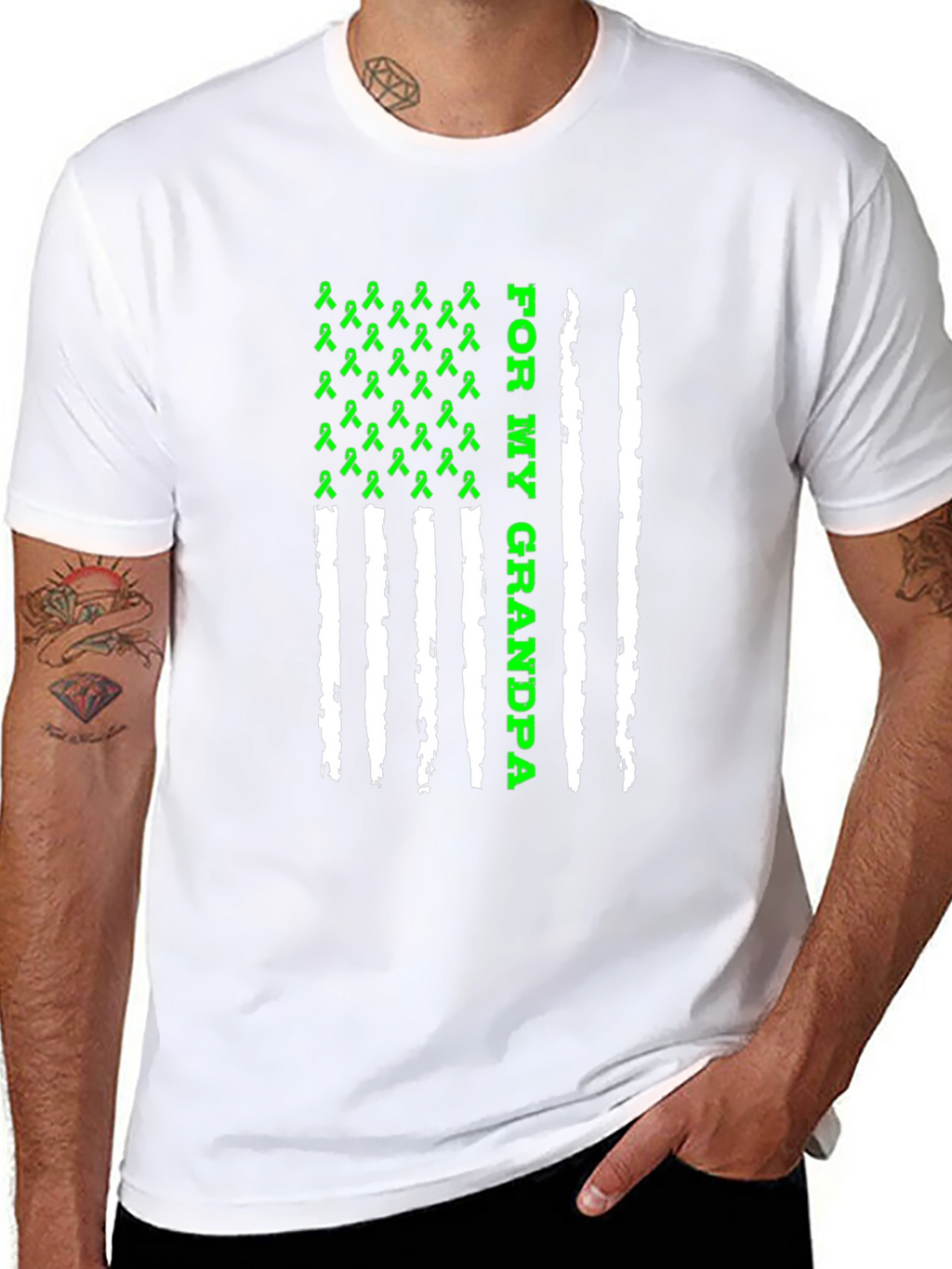 For My Grandpa Awareness Ribbon Graphic Tee
