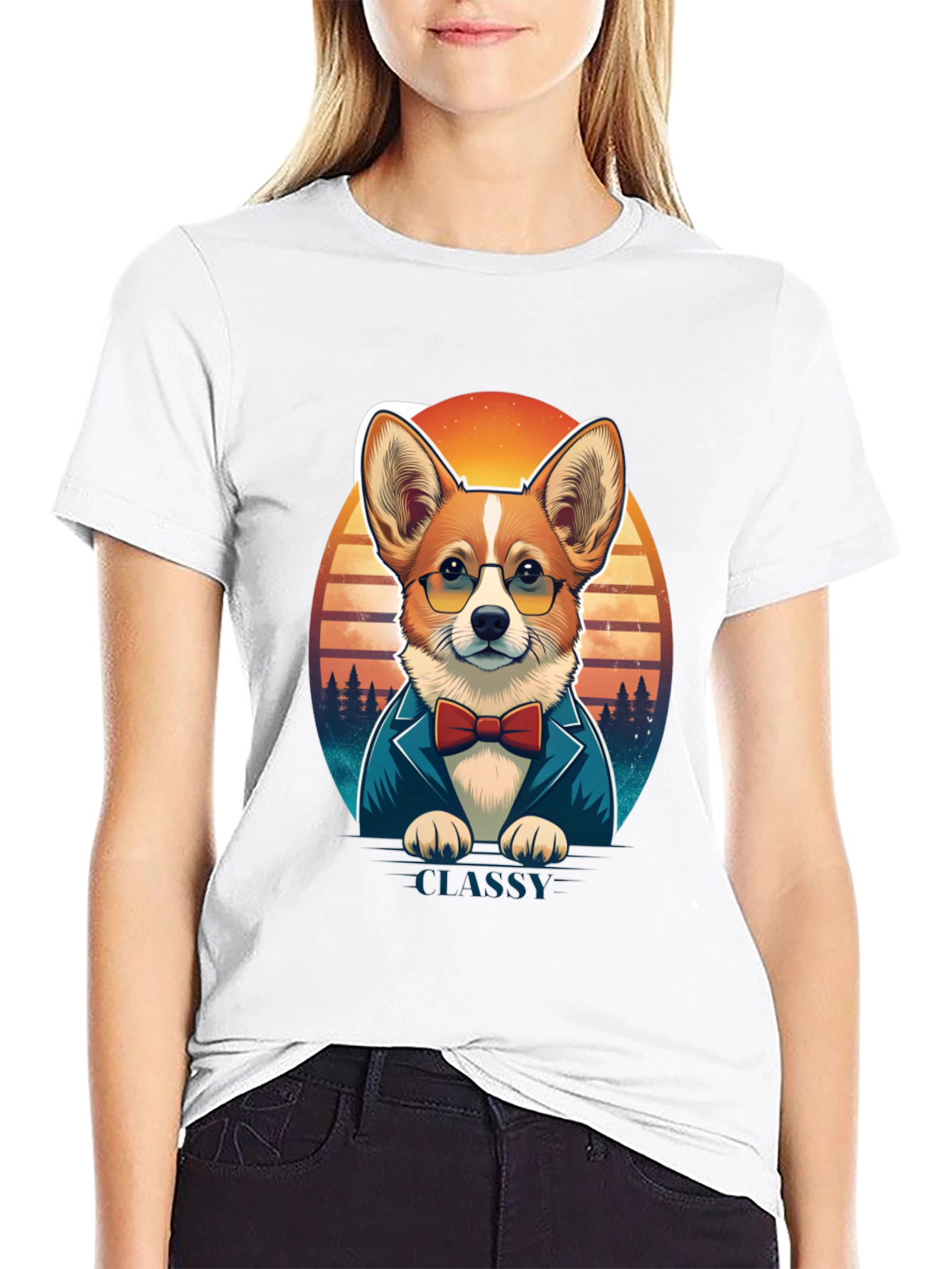 Classy Corgi T-Shirt: Gentleman Dog Design