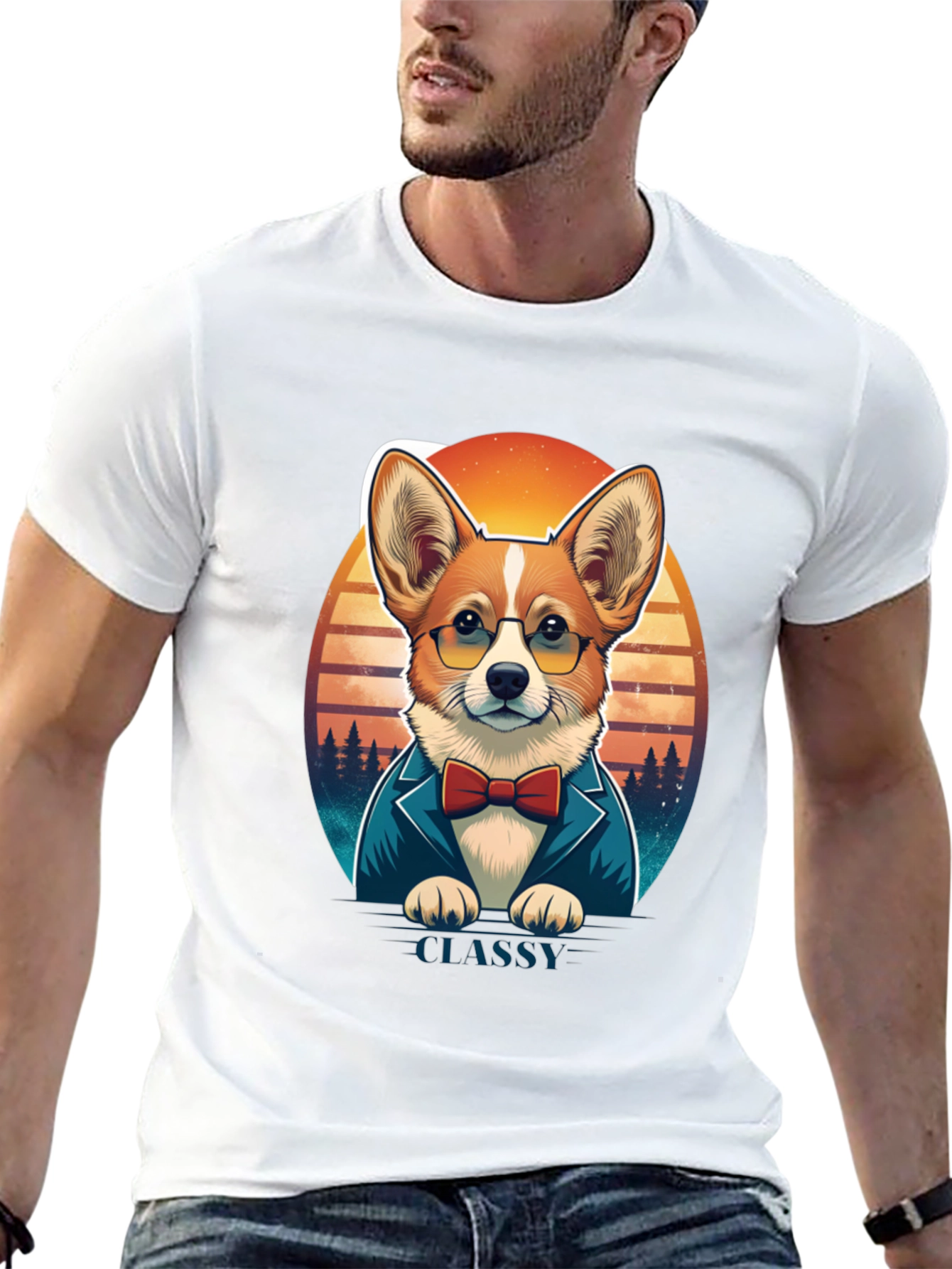 Classy Corgi T-Shirt: Gentleman Dog Design