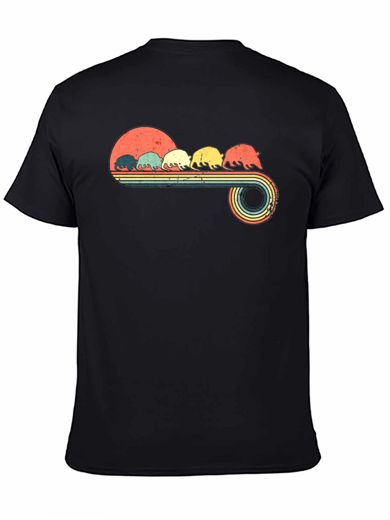 Retro Armadillo T-Shirt - Vintage Sunset Design