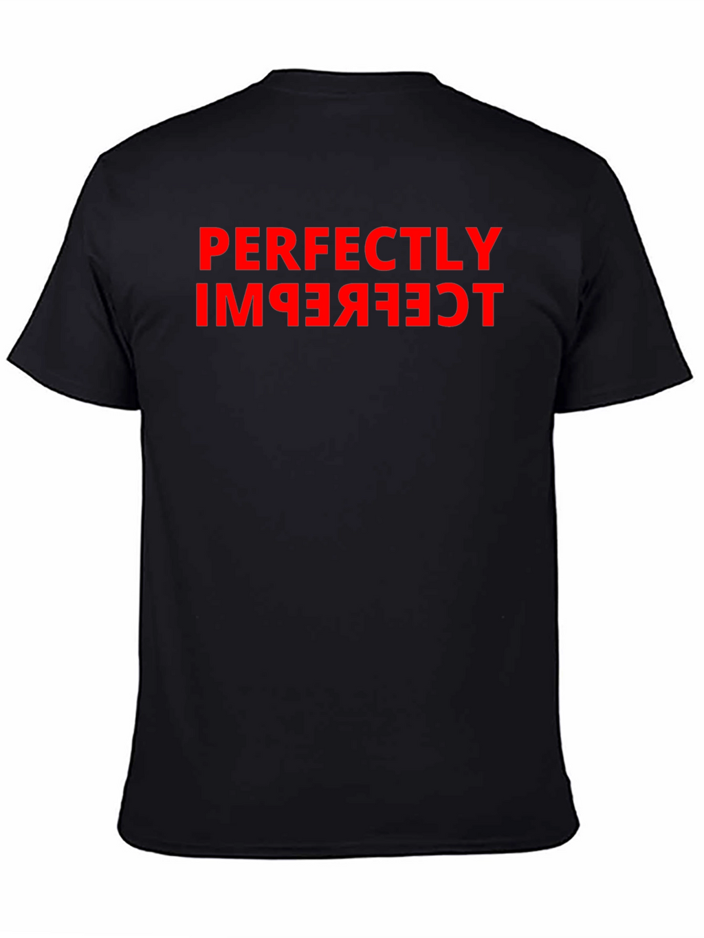 Perfectly Imperfect Red Graphic Black T-Shirt