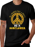 Sunflower Peace Sign Graphic T-Shirt