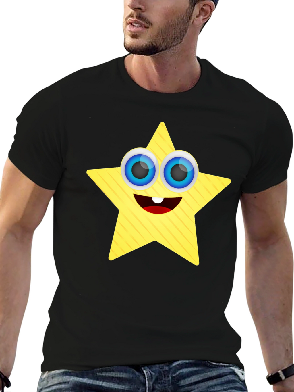 Star Character Black T-Shirt