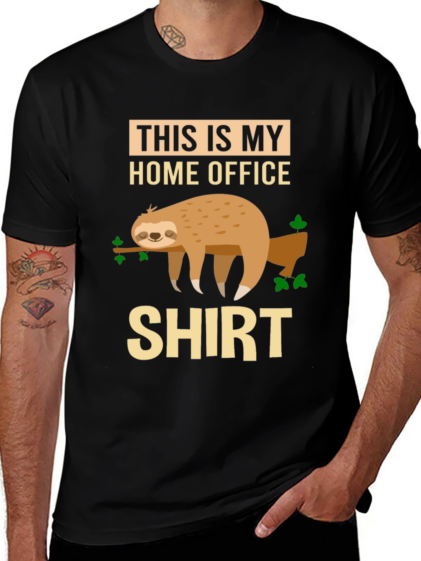 Home Office Sloth Graphic T-Shirt