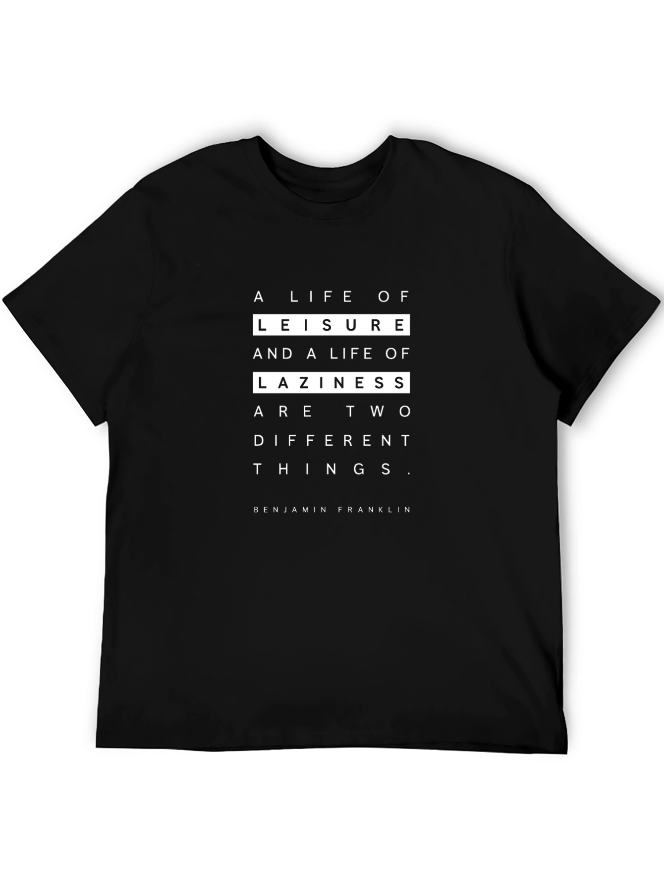 Leisure vs Laziness Graphic Tee - Black