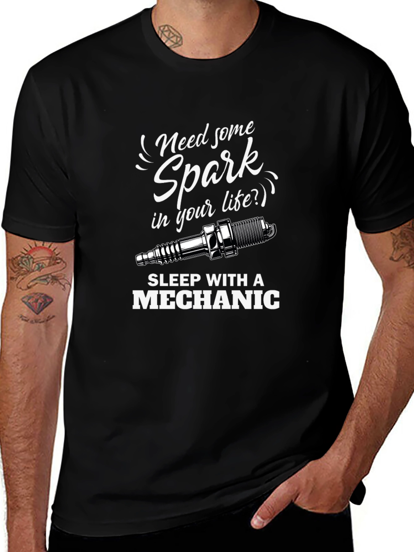 Mechanic Spark Plug Graphic T-Shirt