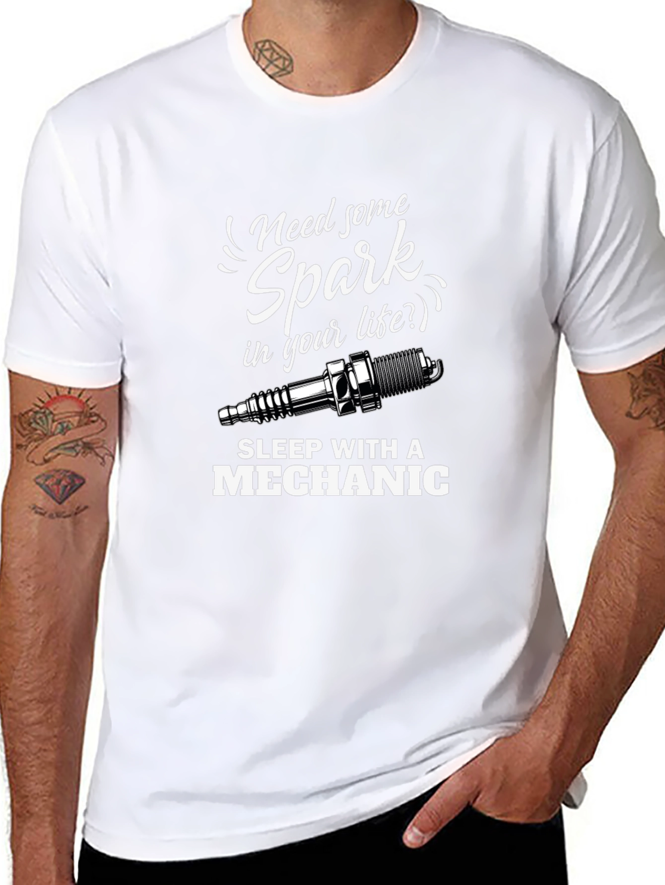 Mechanic Spark Plug Graphic T-Shirt