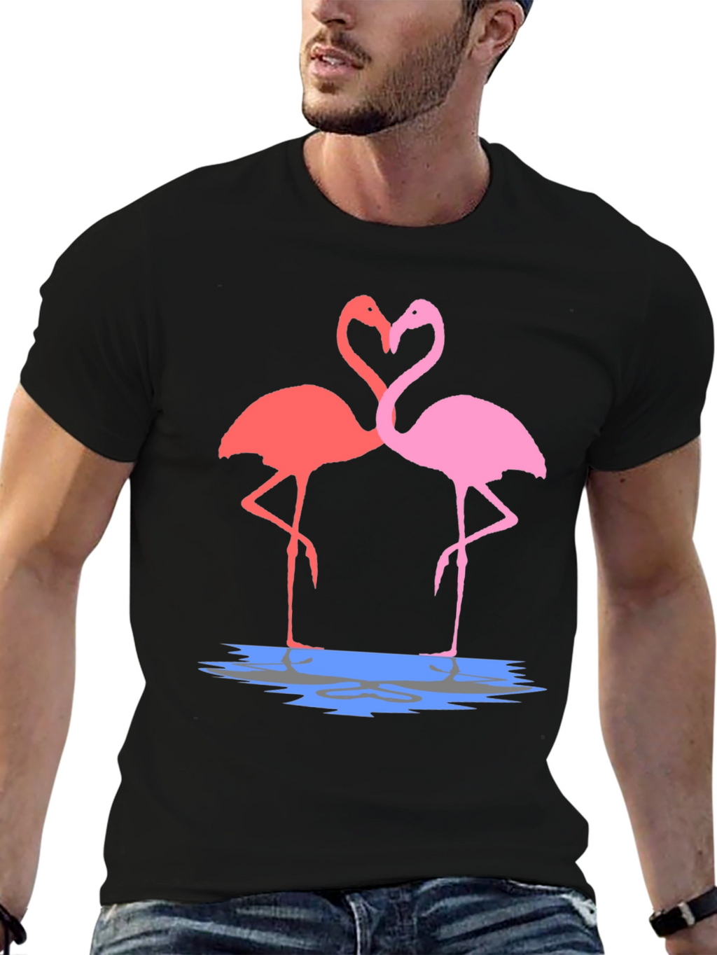 Flamingo Love Graphic Tee - Trendy Unisex T-Shirt