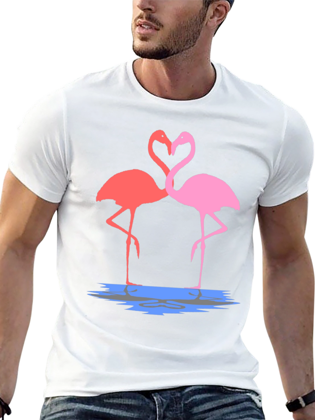 Flamingo Love Graphic Tee - Trendy Unisex T-Shirt
