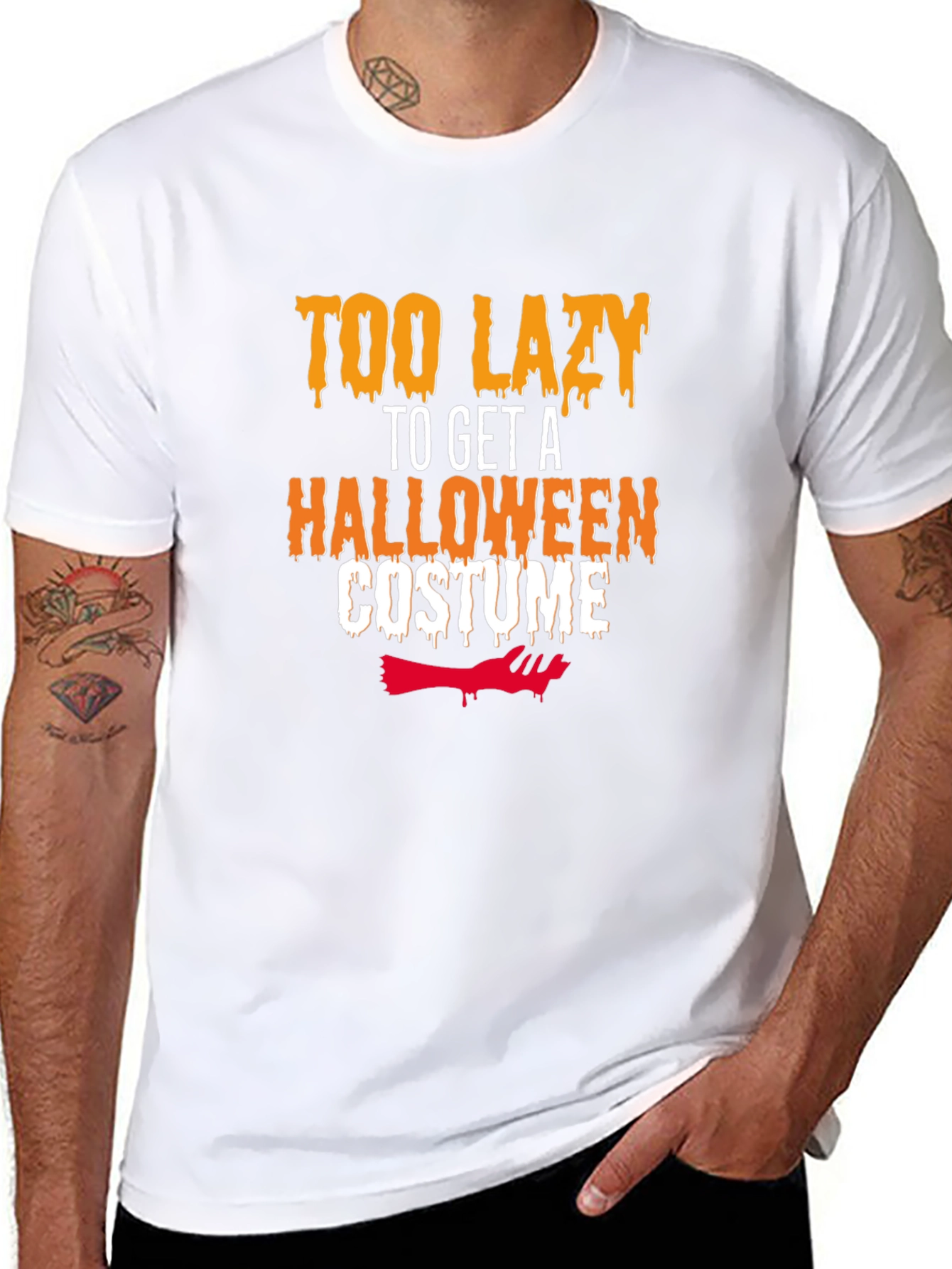 Lazy Halloween Costume T-Shirt - Funny Graphic Tee
