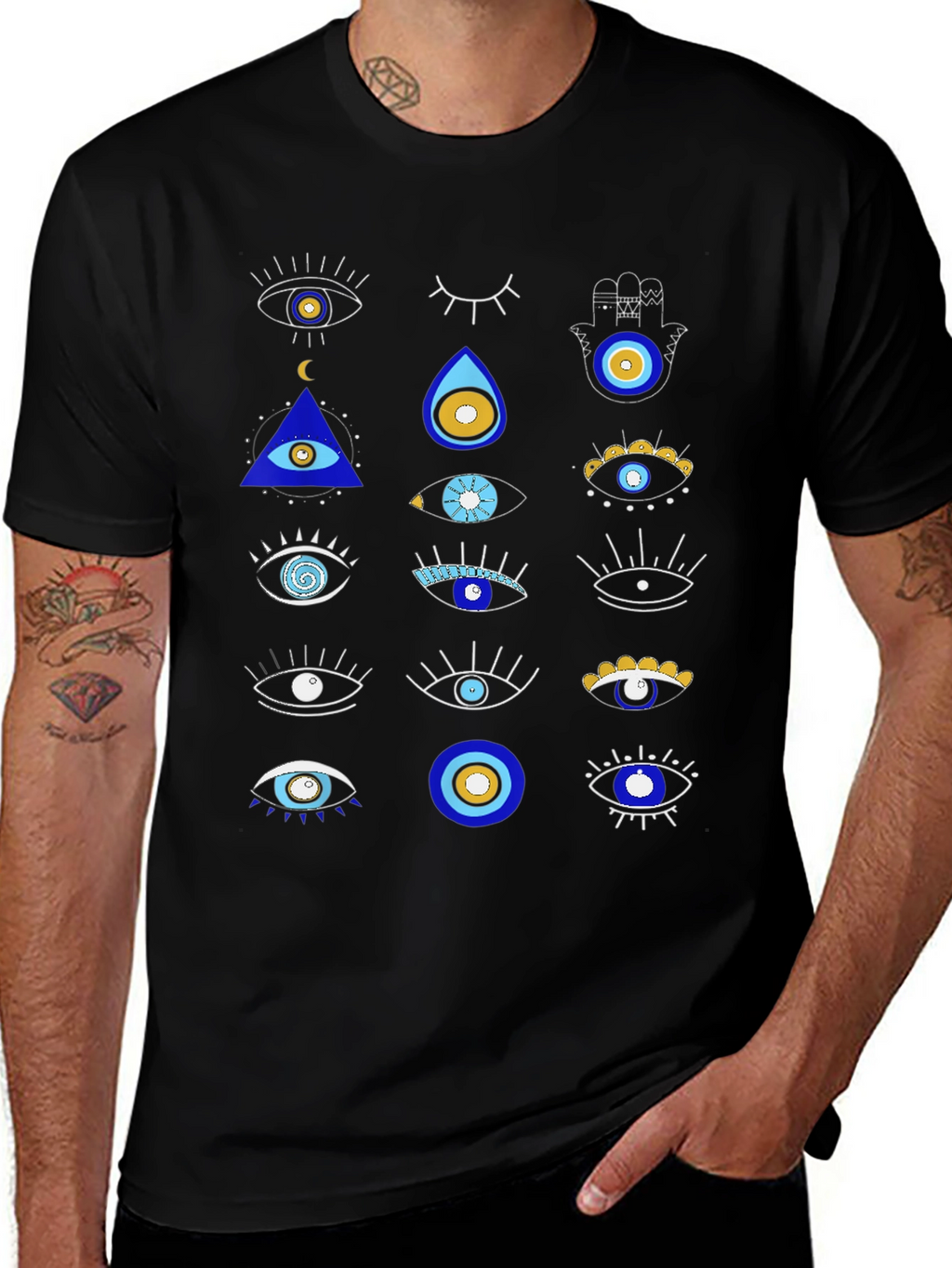 Evil Eye Graphic Tee - Unique Pattern Shirt
