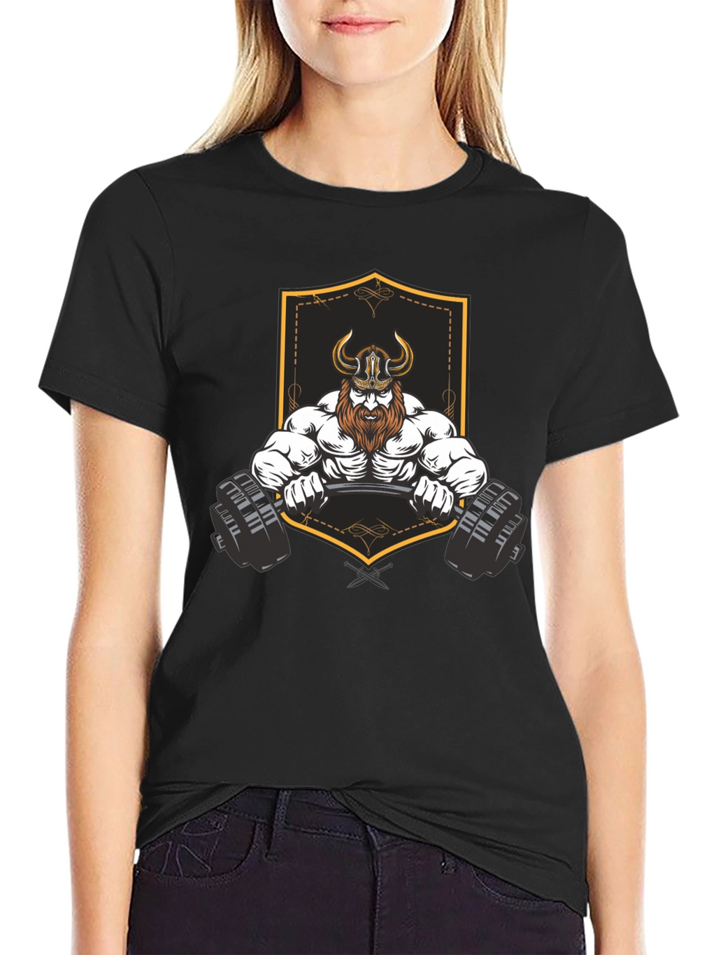 Viking Gym Lift Black Graphic T-Shirt