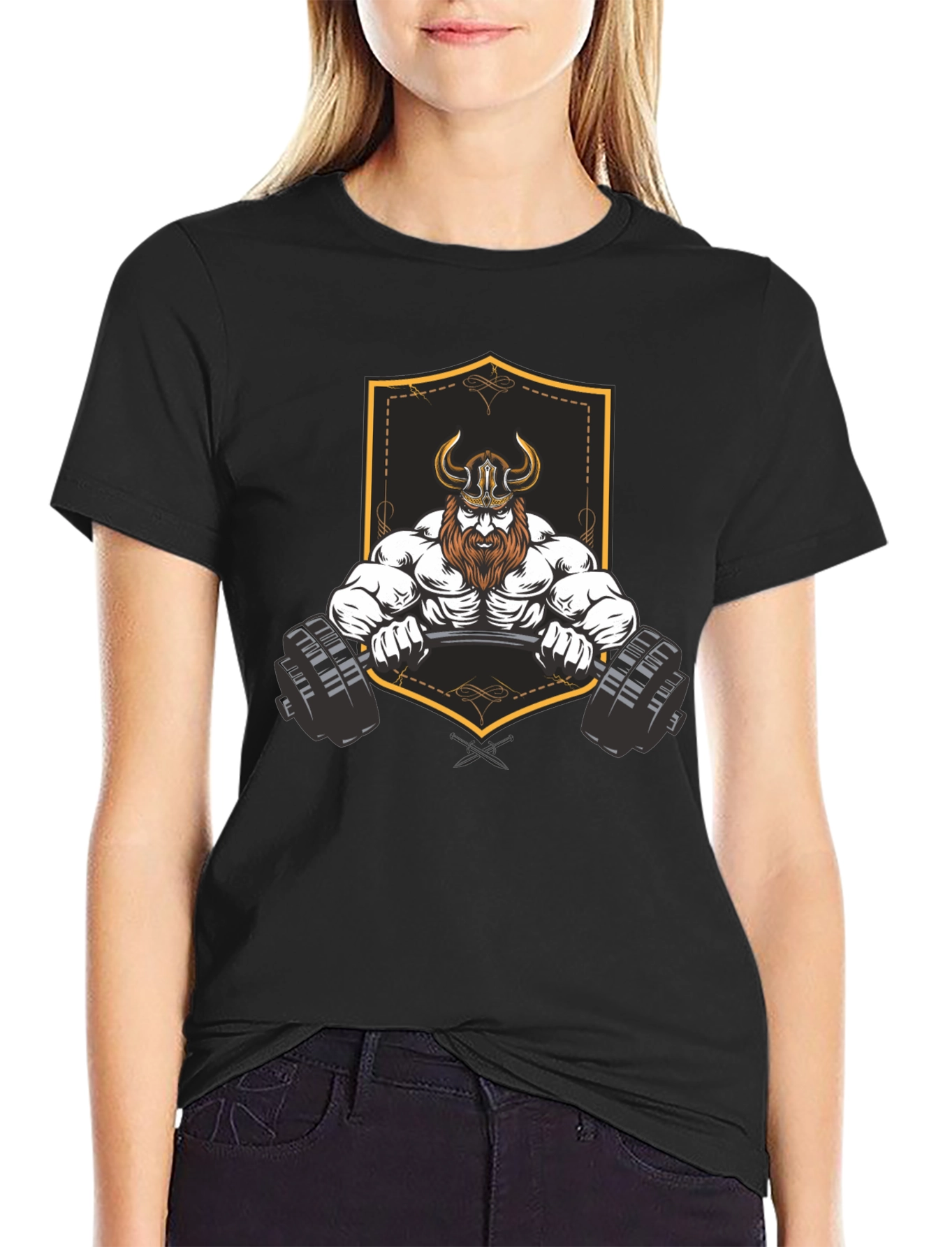 Viking Gym Lift Black Graphic T-Shirt