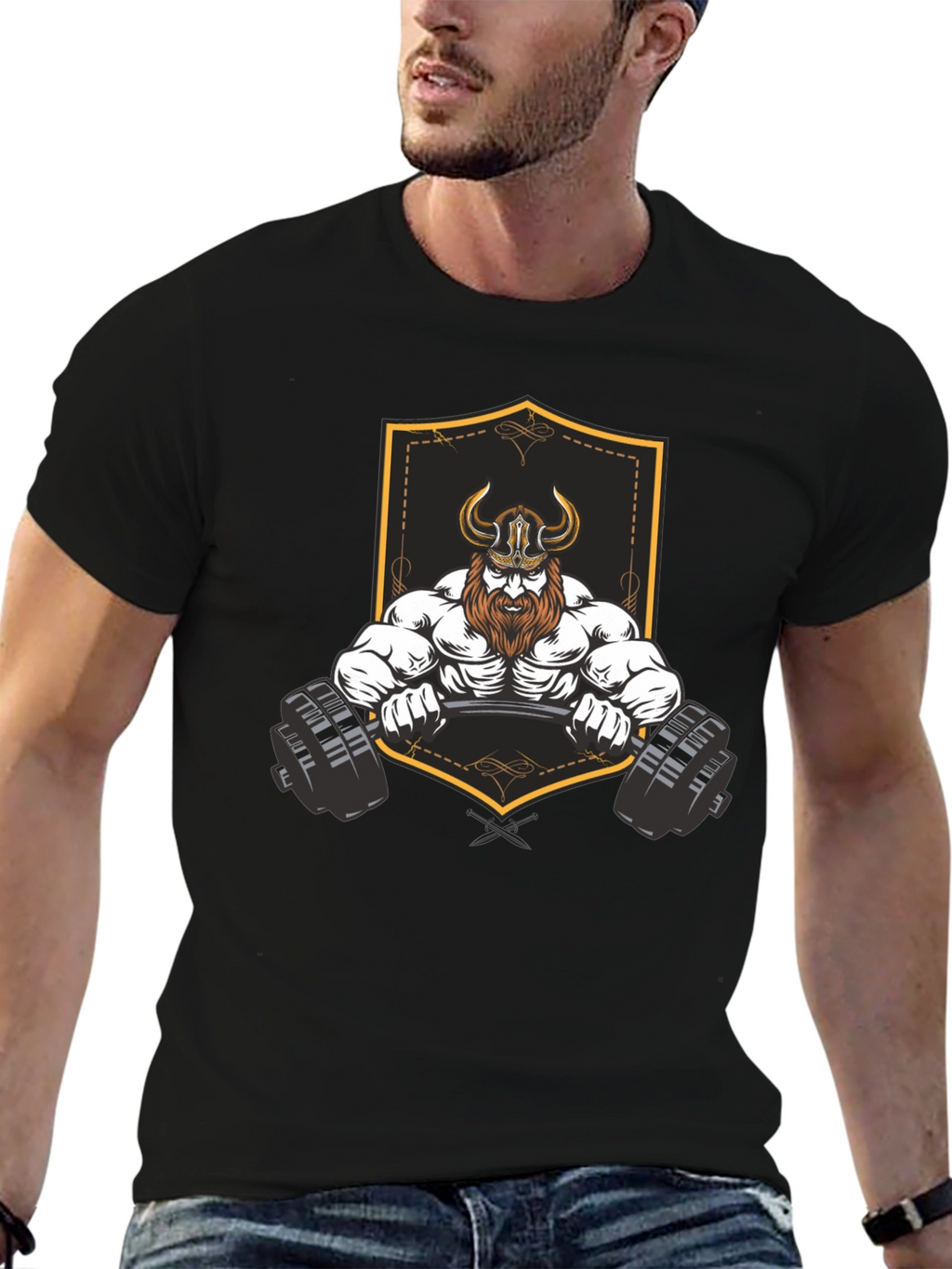 Viking Gym Lift Black Graphic T-Shirt