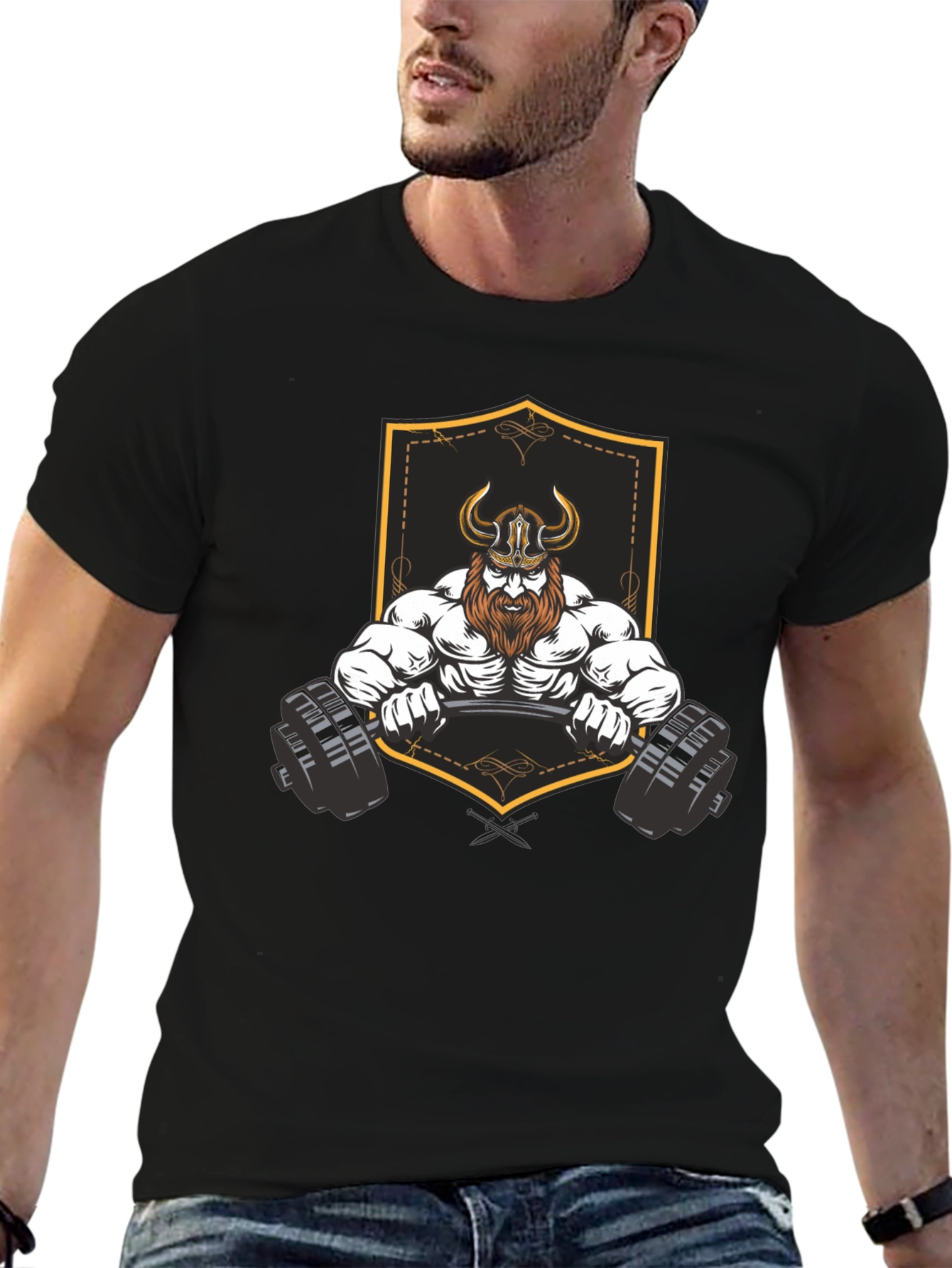 Viking Gym Lift Black Graphic T-Shirt