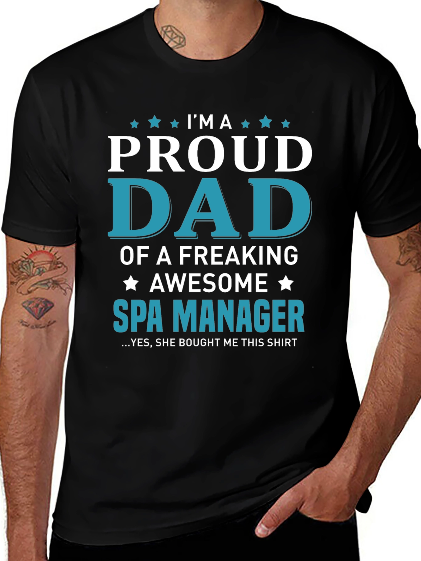 Proud Dad of a Spa Manager Graphic T-Shirt