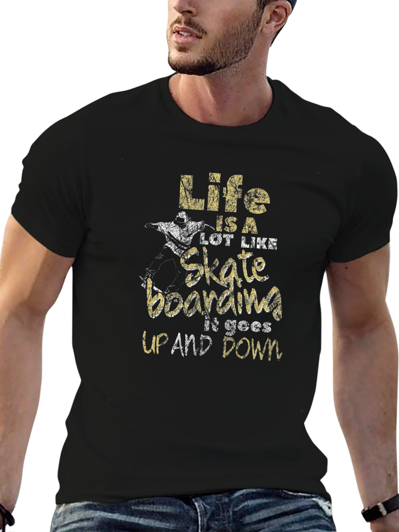 Life is Skateboarding T-Shirt - Up and Down Design