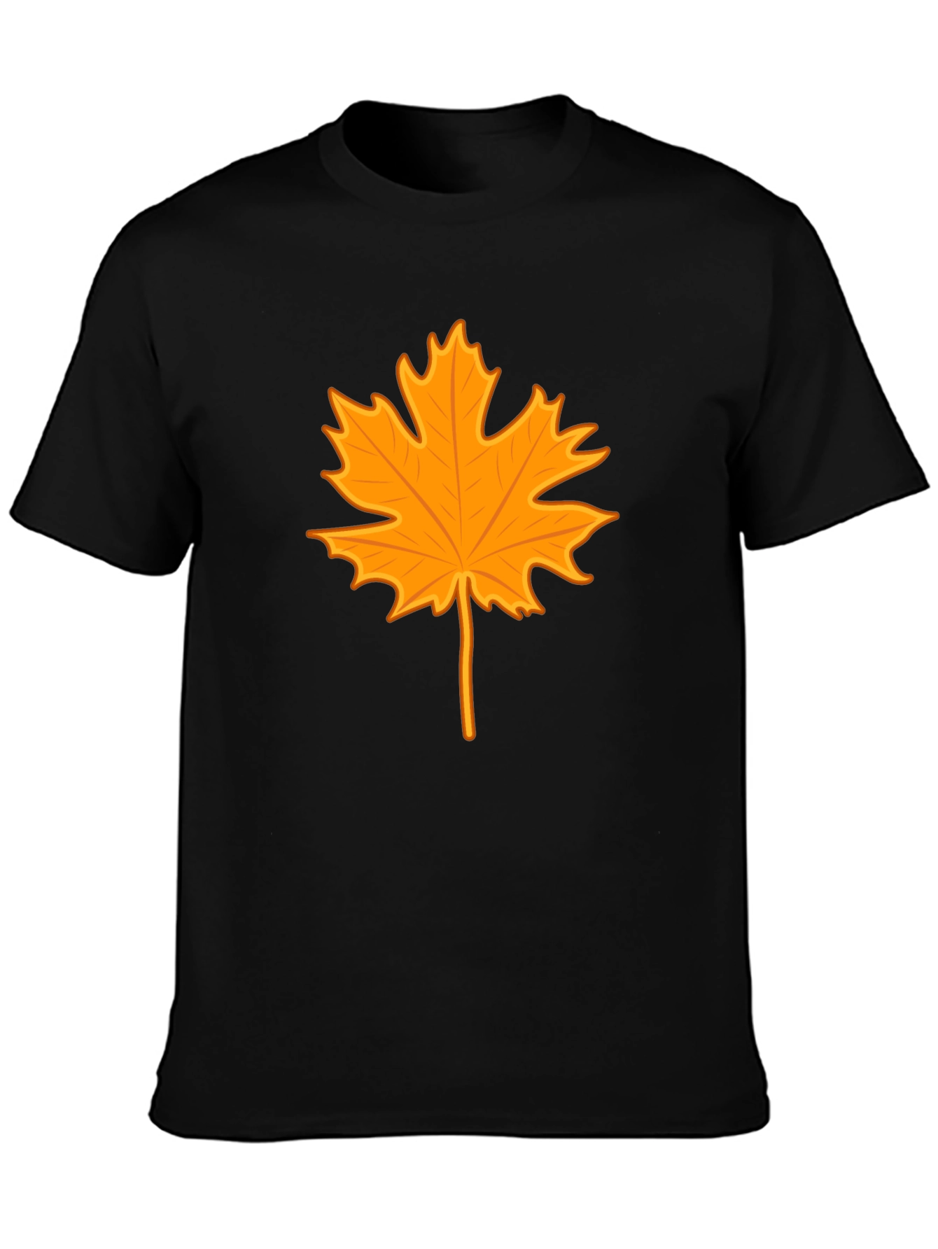 Autumn Leaf Graphic Tee - Stylish Black T-Shirt