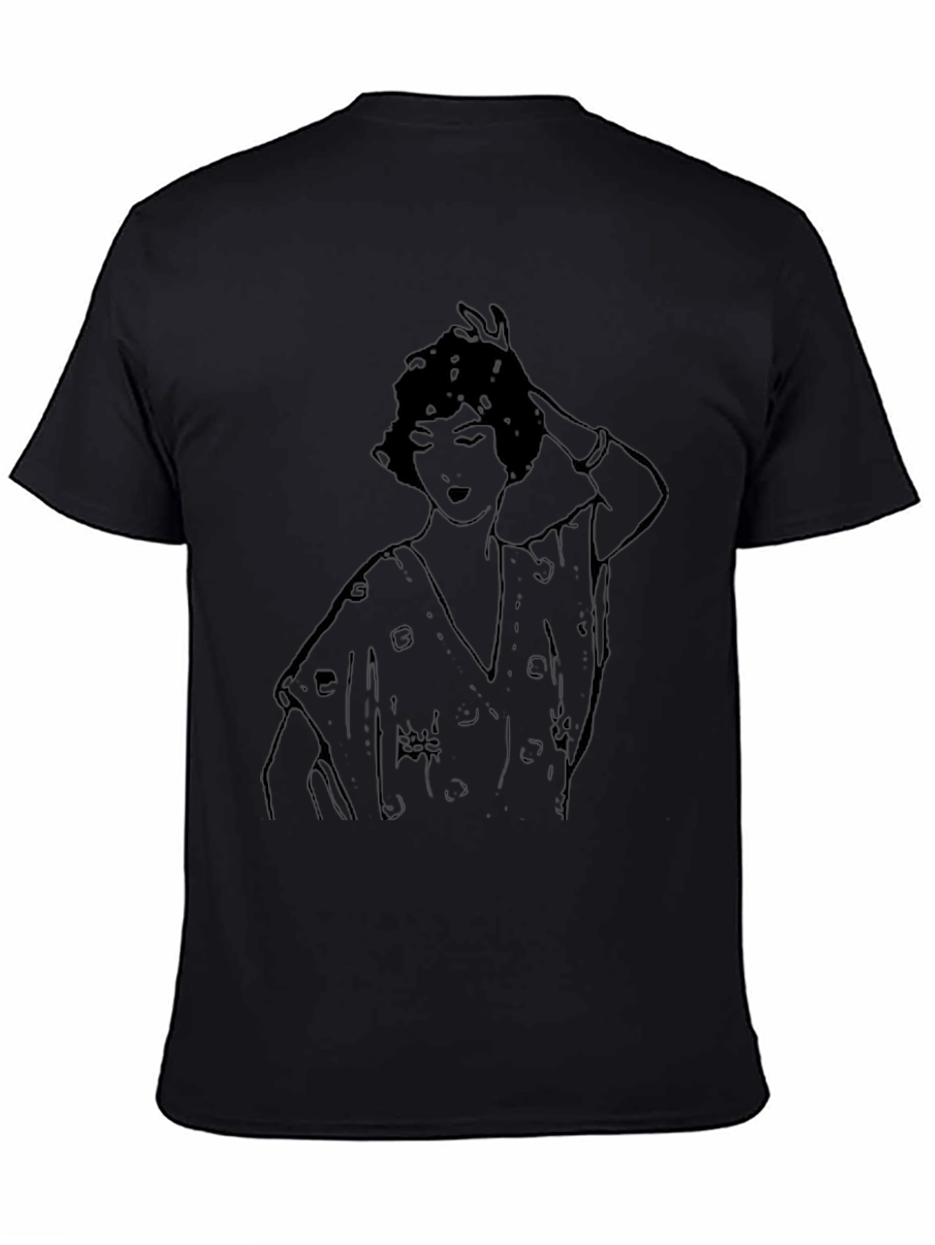 Retro Woman Graphic T-Shirt - Classic Black Tee