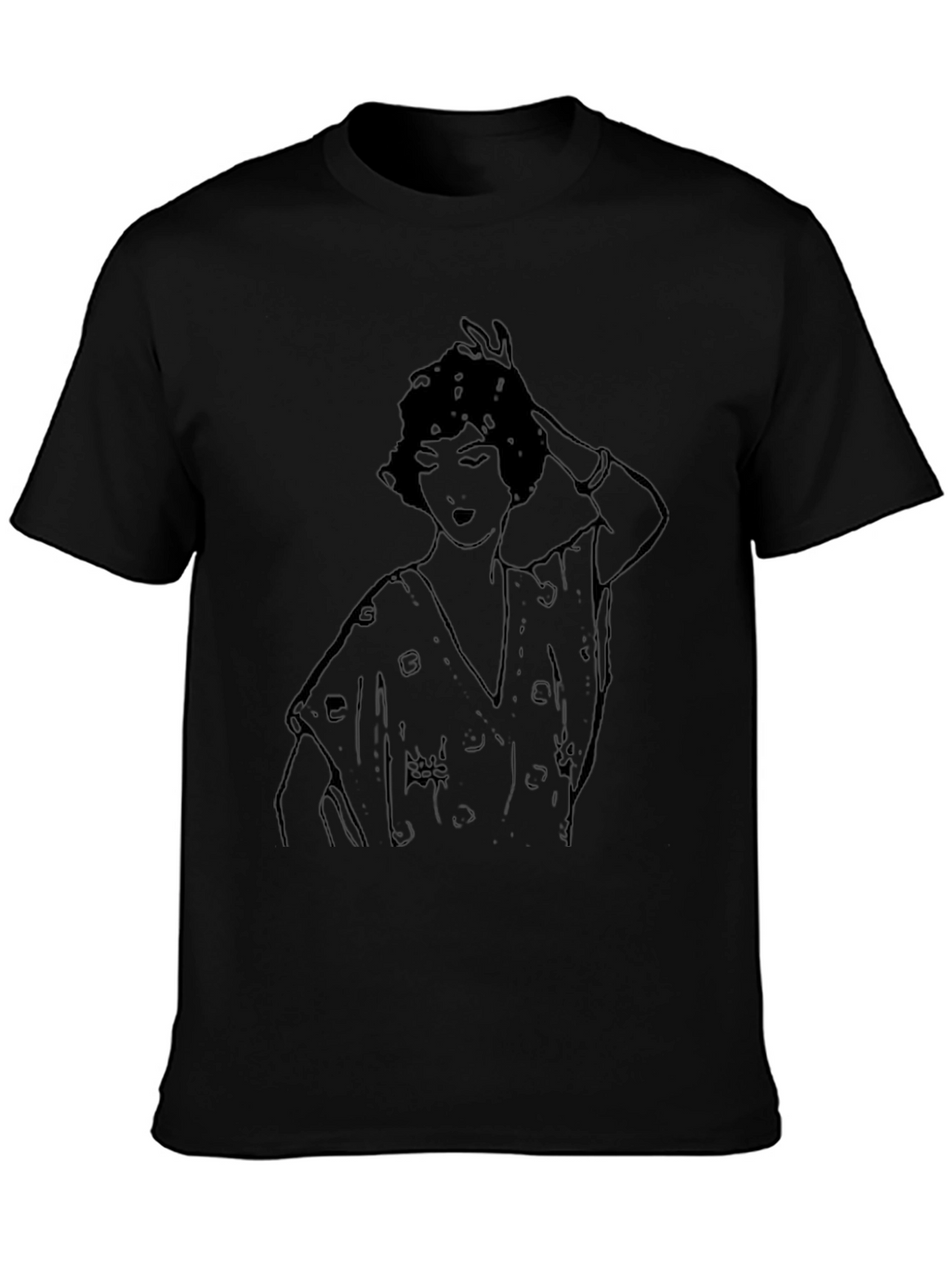 Retro Woman Graphic T-Shirt - Classic Black Tee
