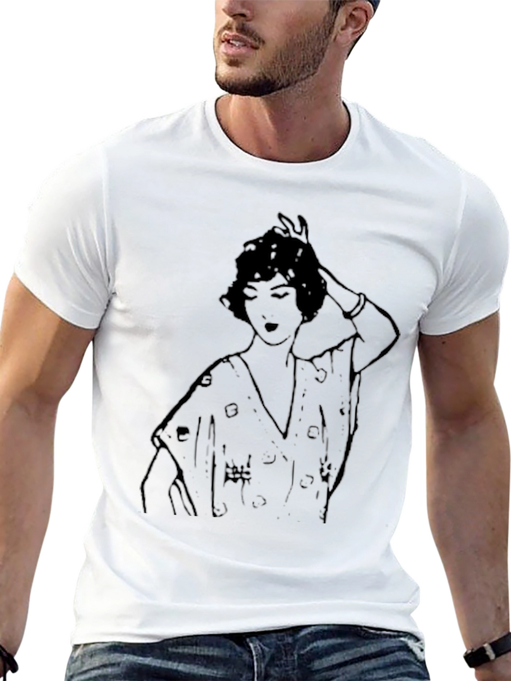 Retro Woman Graphic T-Shirt - Classic Black Tee