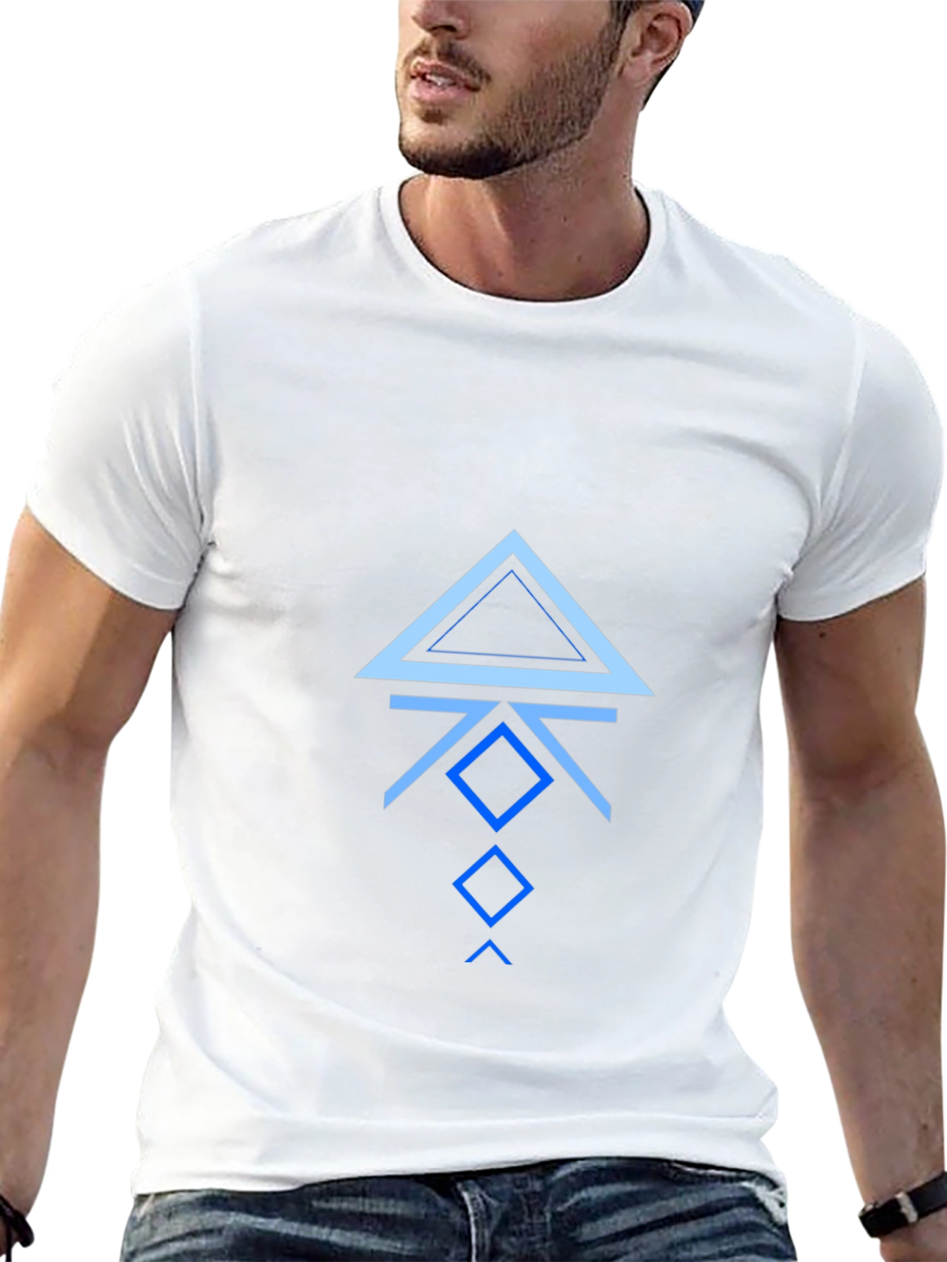 Geometric Arrow Graphic Print Black T-Shirt