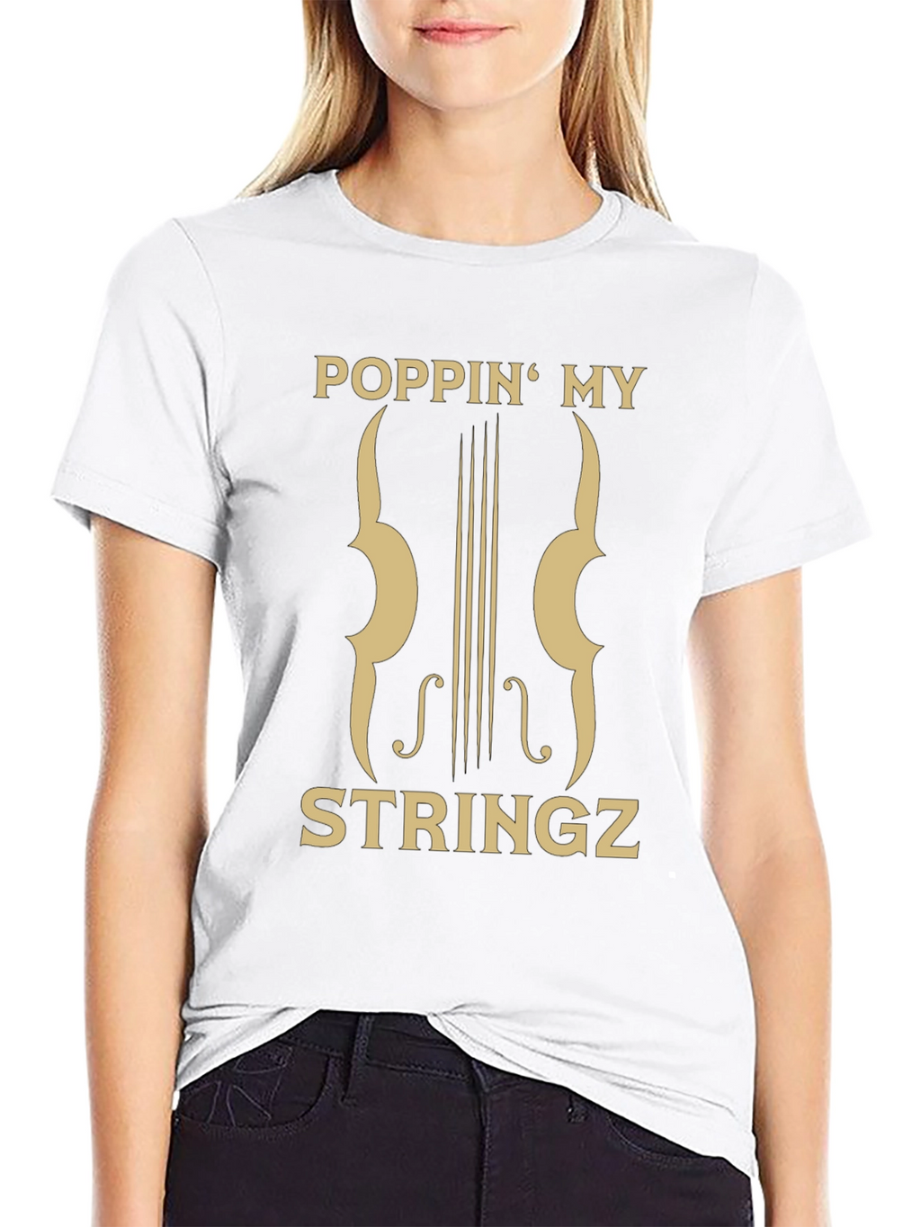 Poppin My Stringz Graphic Tee - Musician Style