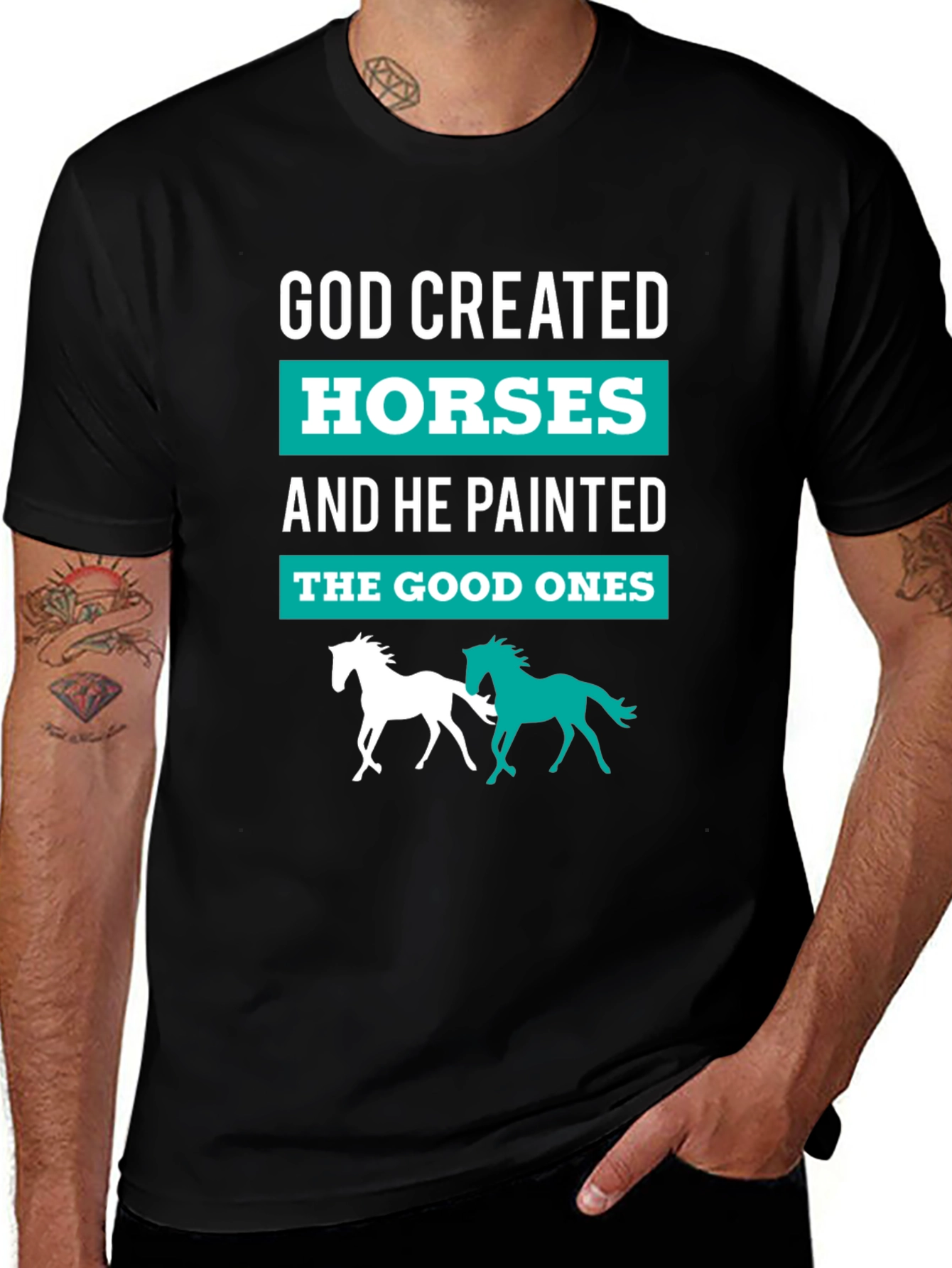 God Created Horses T-Shirt - Equestrian Tee