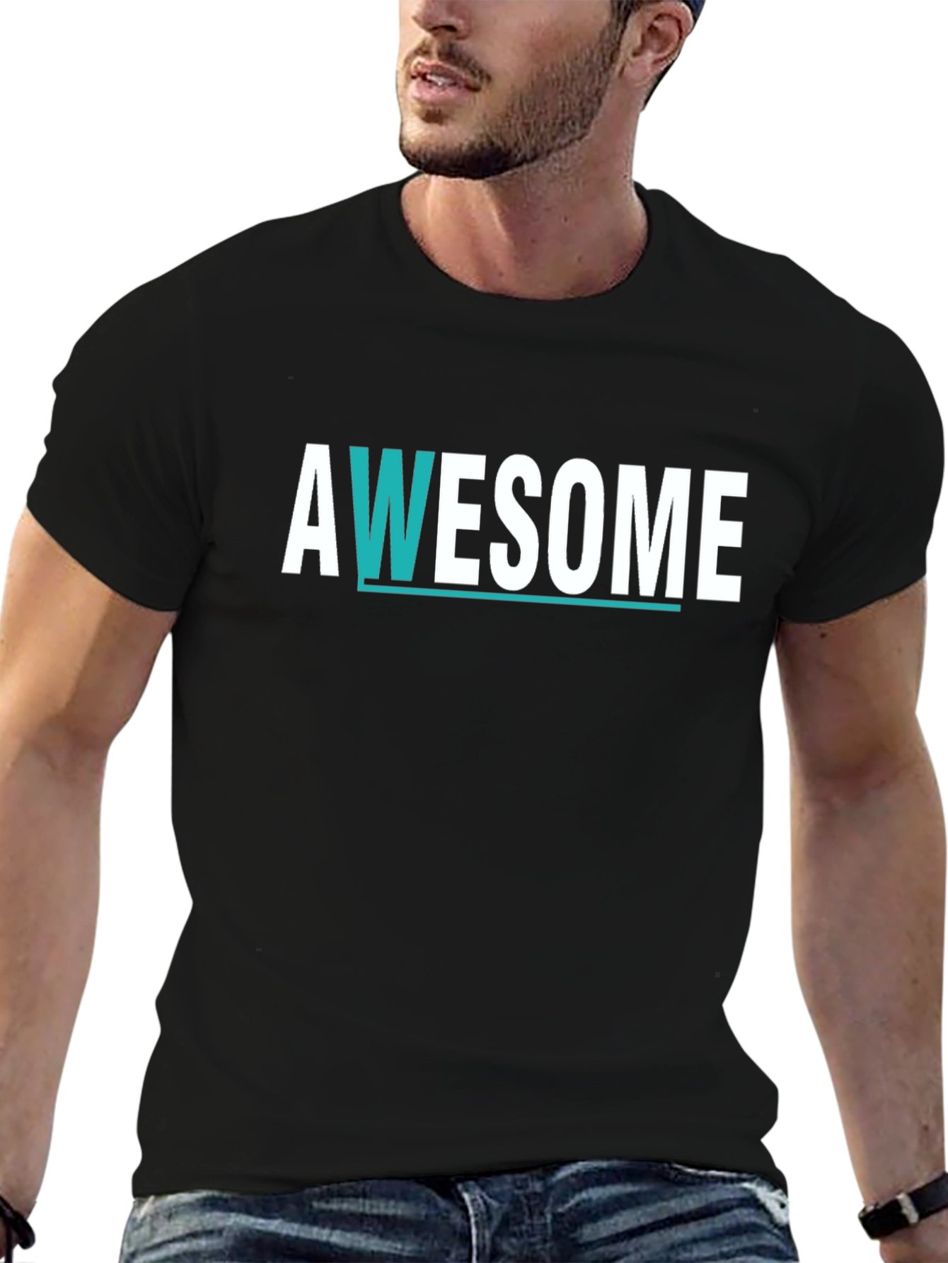 Awesome Graphic Print Black T-Shirt