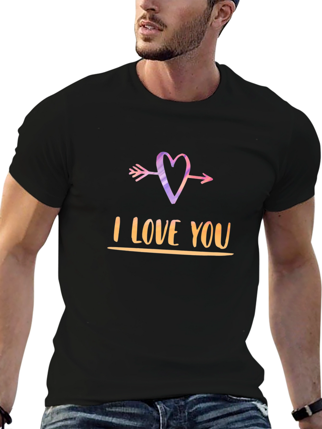 I Love You Graphic Tee - Black