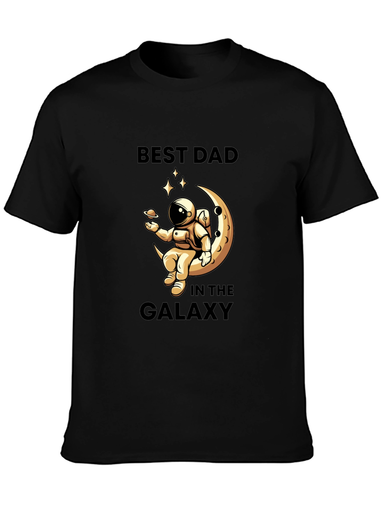 Best Dad in the Galaxy Black T-Shirt
