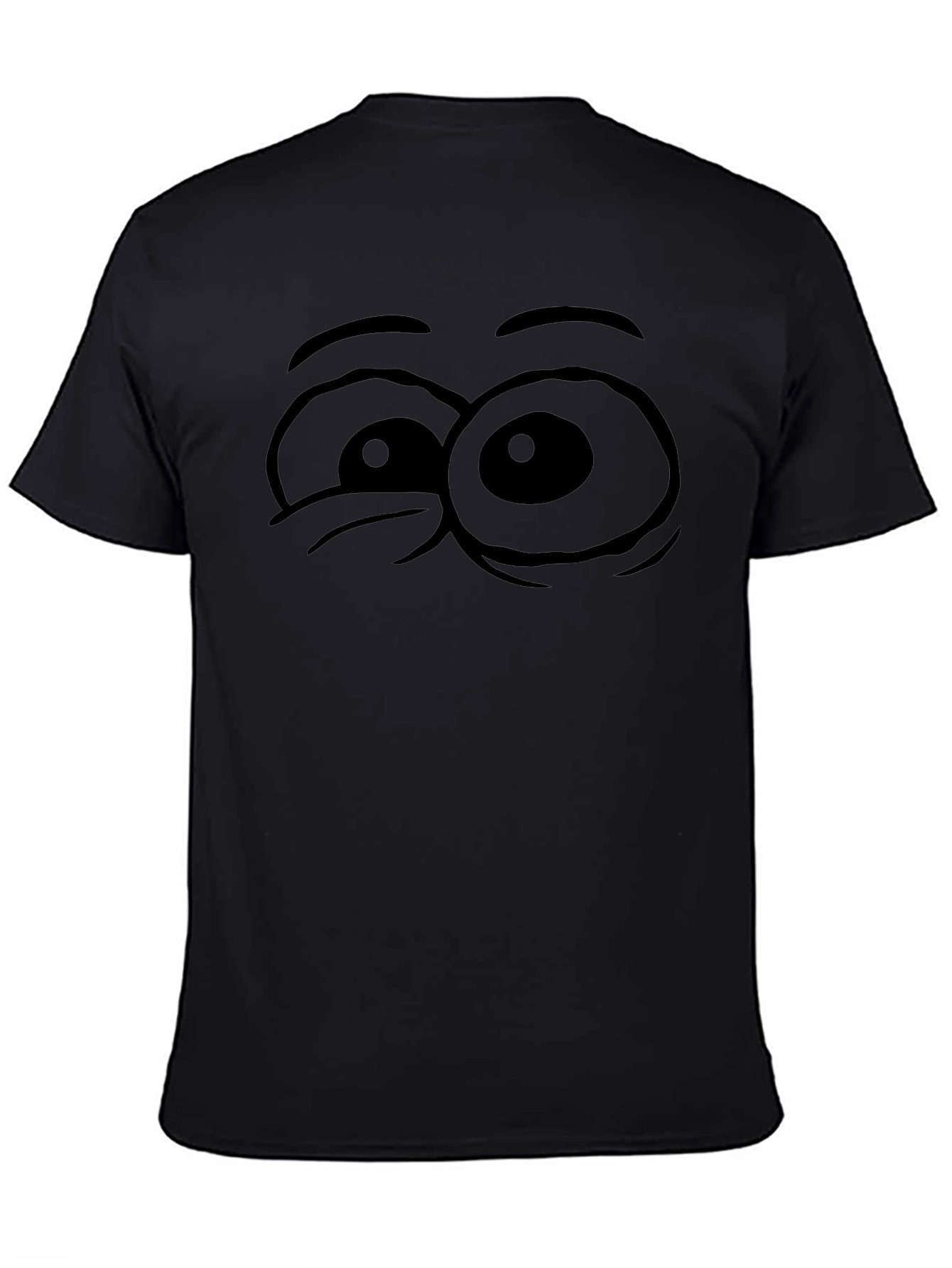 Cartoon Eye Graphic Black T-Shirt