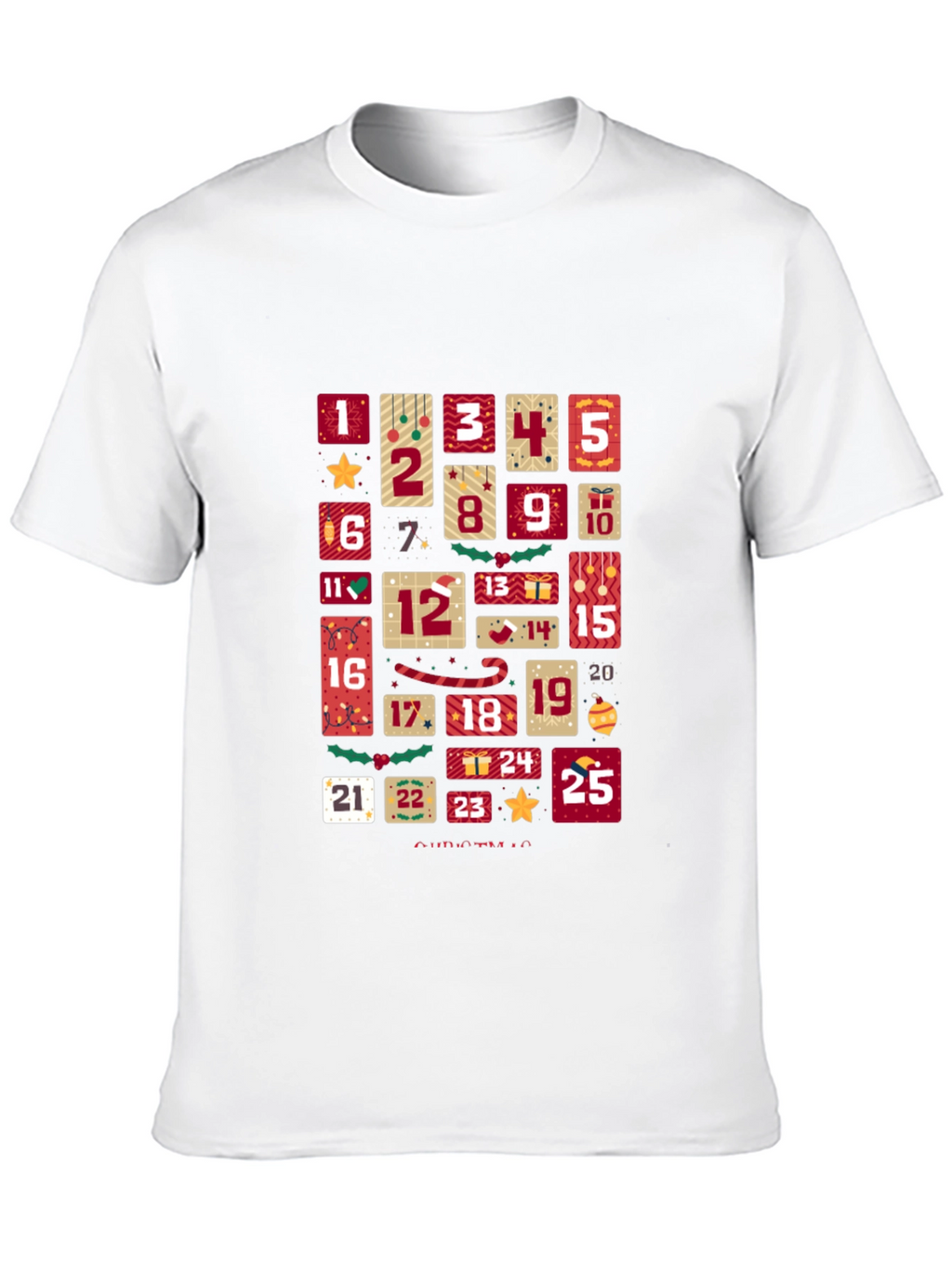Christmas Advent Calendar T-Shirt - Festive Holiday Tee