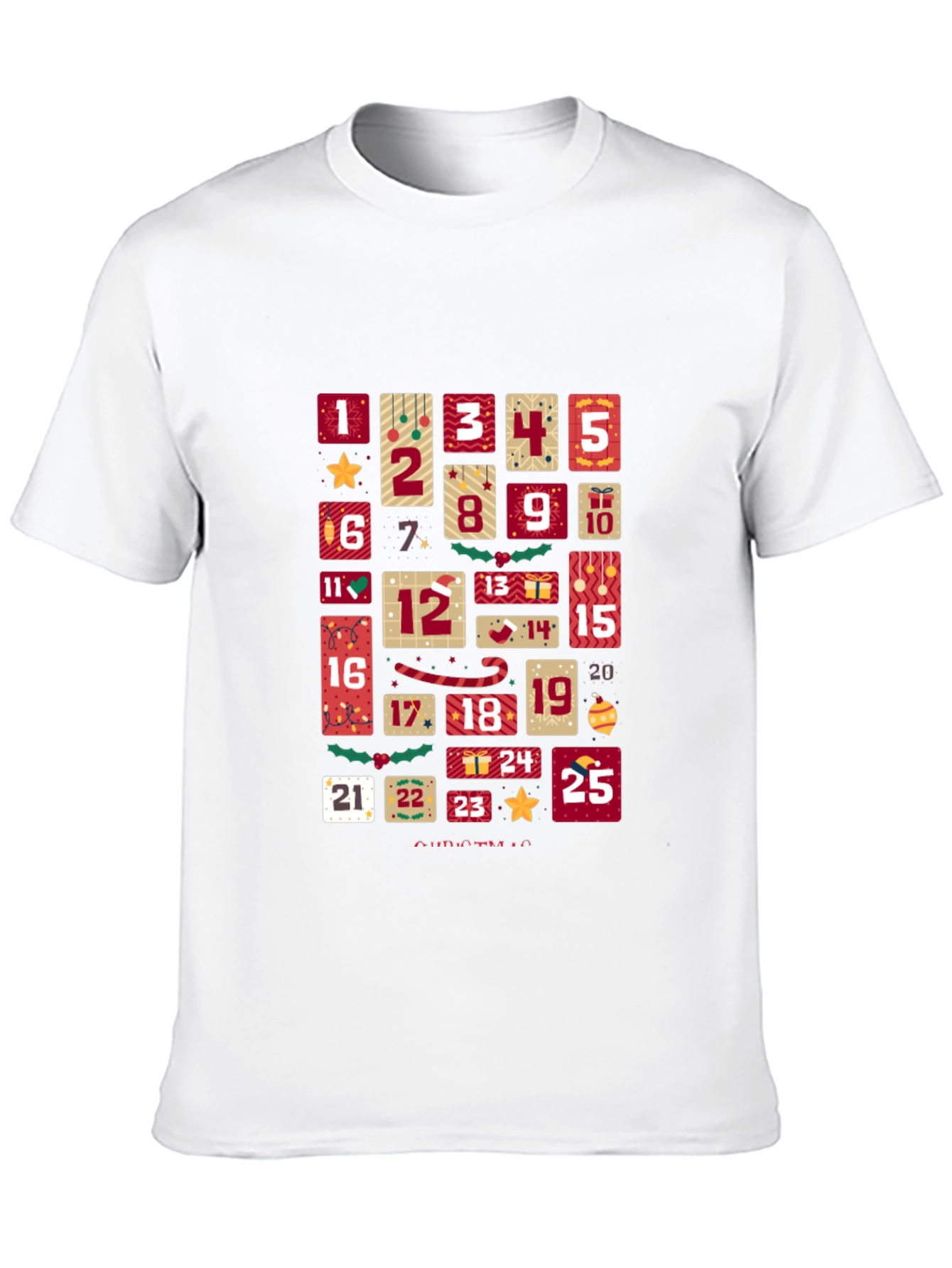 Christmas Advent Calendar T-Shirt - Festive Holiday Tee