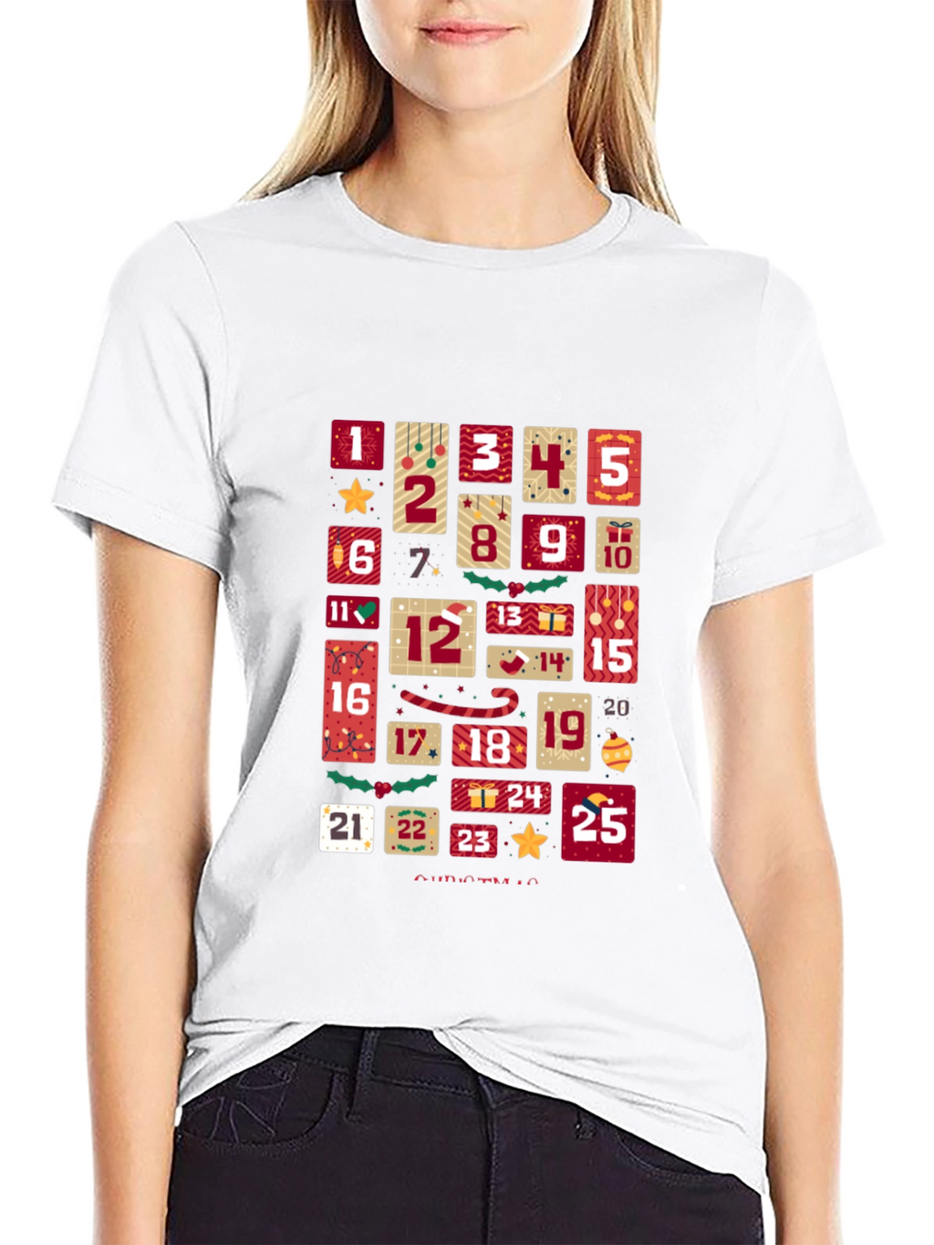 Christmas Advent Calendar T-Shirt - Festive Holiday Tee