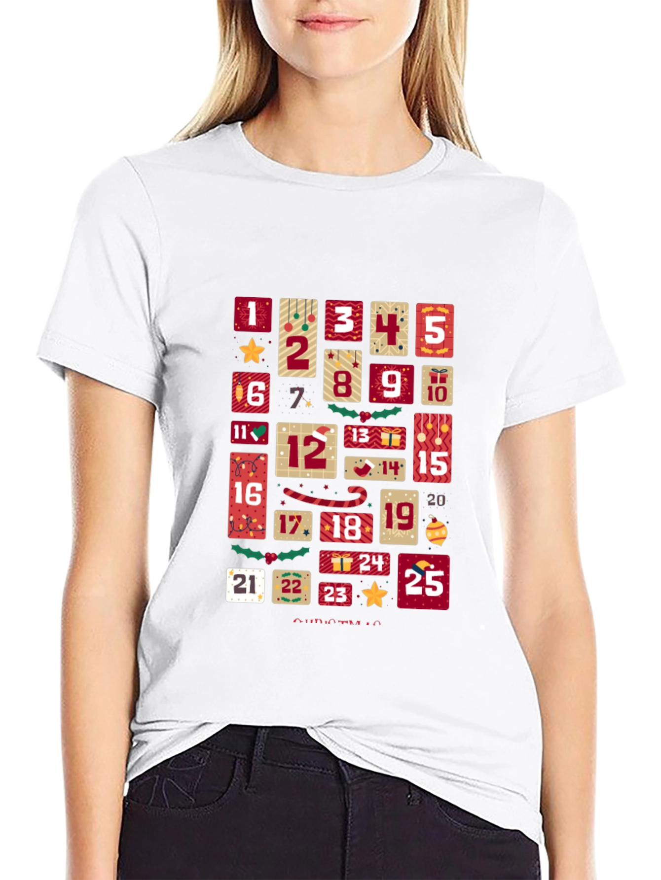 Christmas Advent Calendar T-Shirt - Festive Holiday Tee