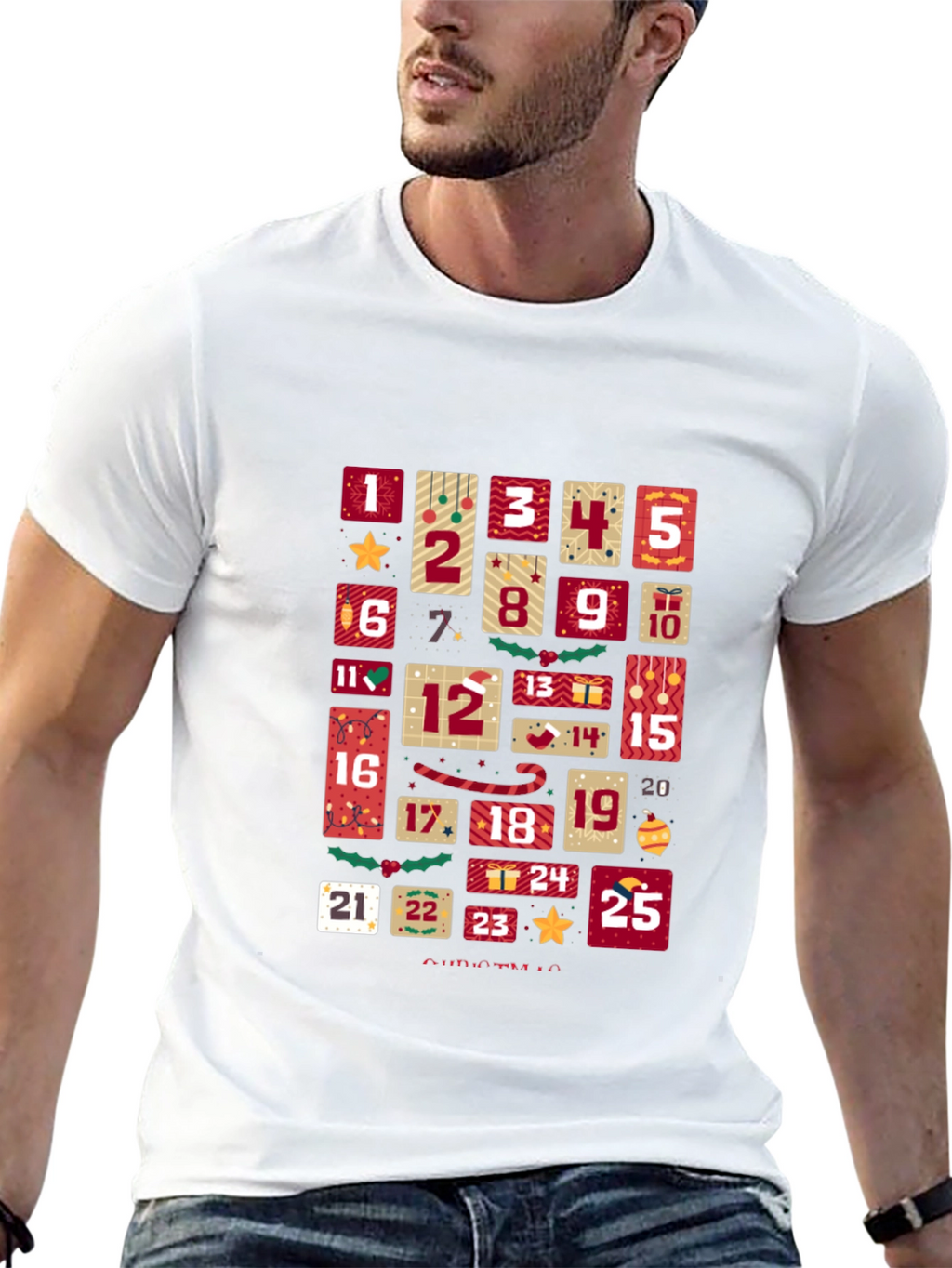 Christmas Advent Calendar T-Shirt - Festive Holiday Tee