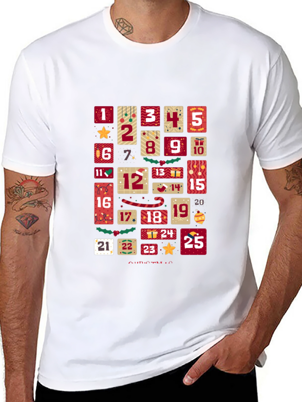 Christmas Advent Calendar T-Shirt - Festive Holiday Tee
