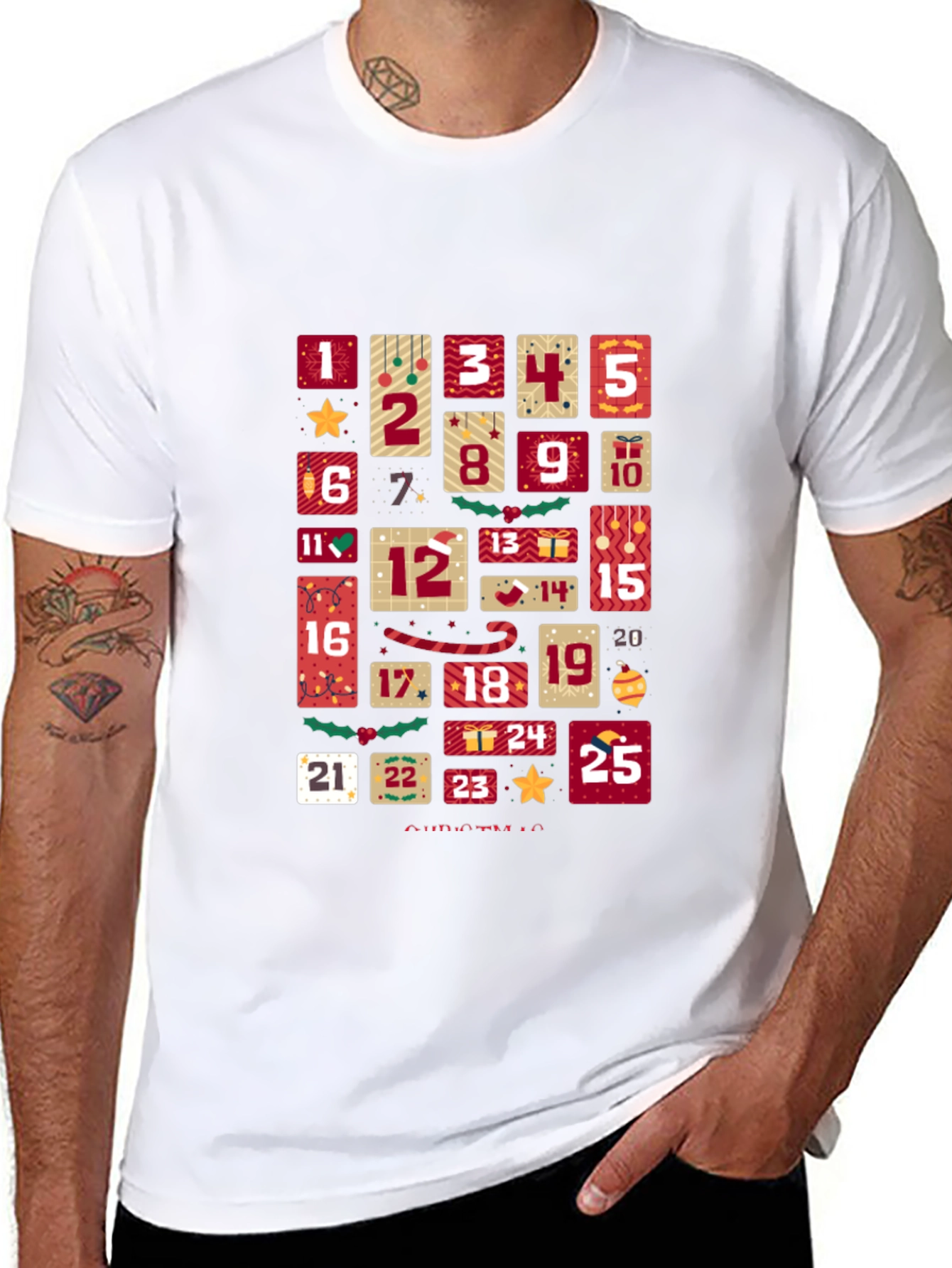 Christmas Advent Calendar T-Shirt - Festive Holiday Tee