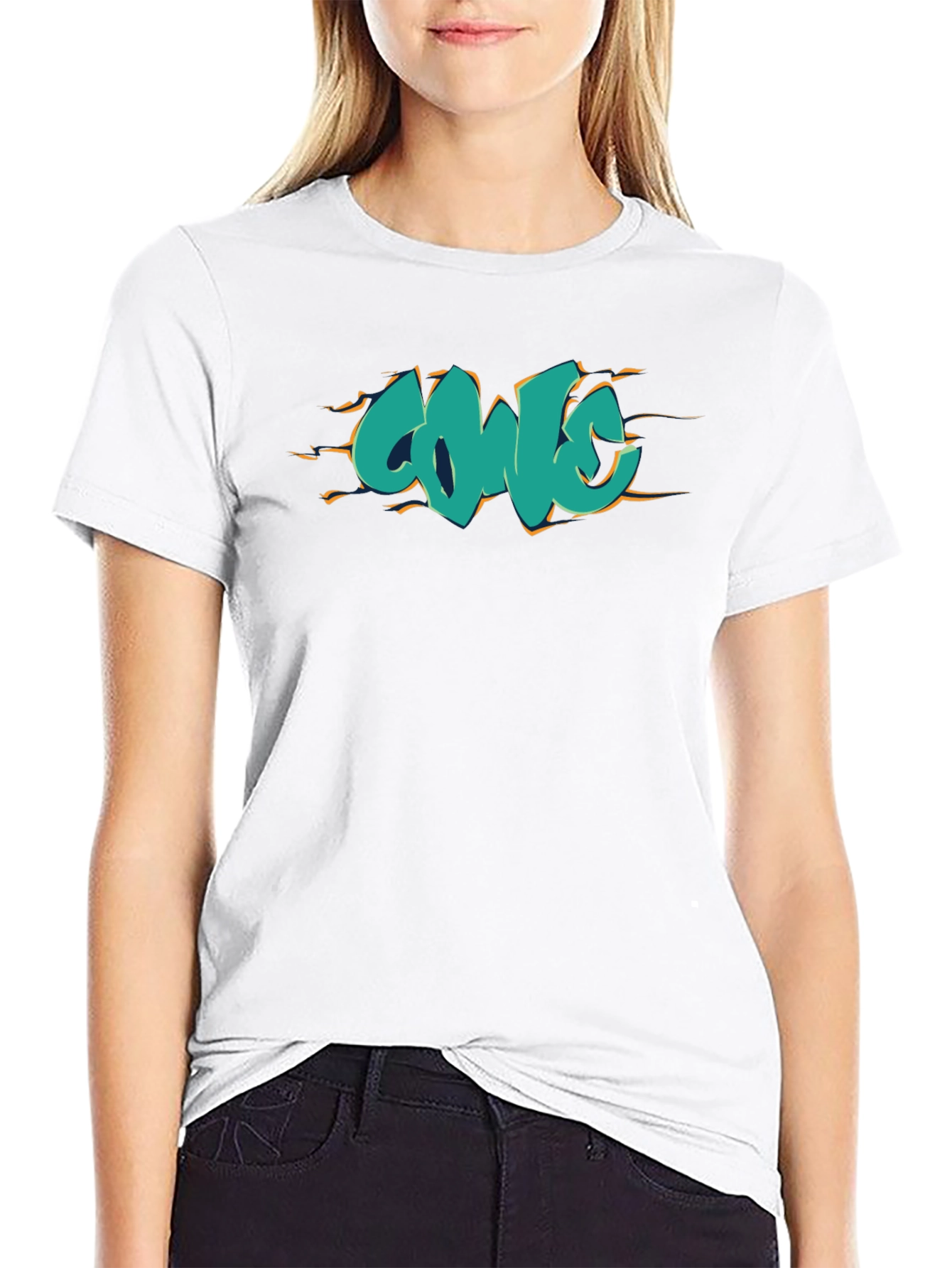 Cool Graffiti Style Graphic Tee - Black Cotton Shirt
