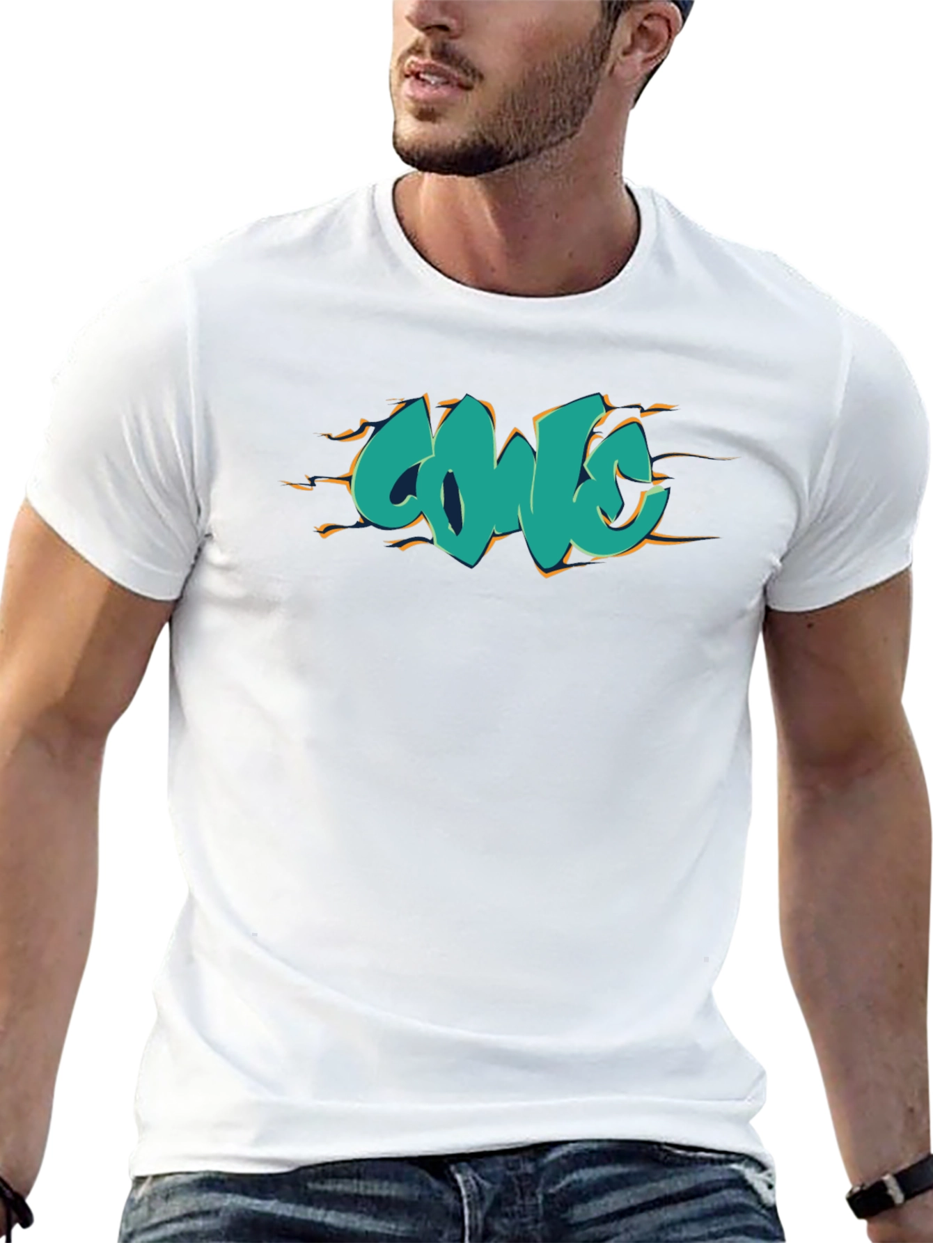Cool Graffiti Style Graphic Tee - Black Cotton Shirt
